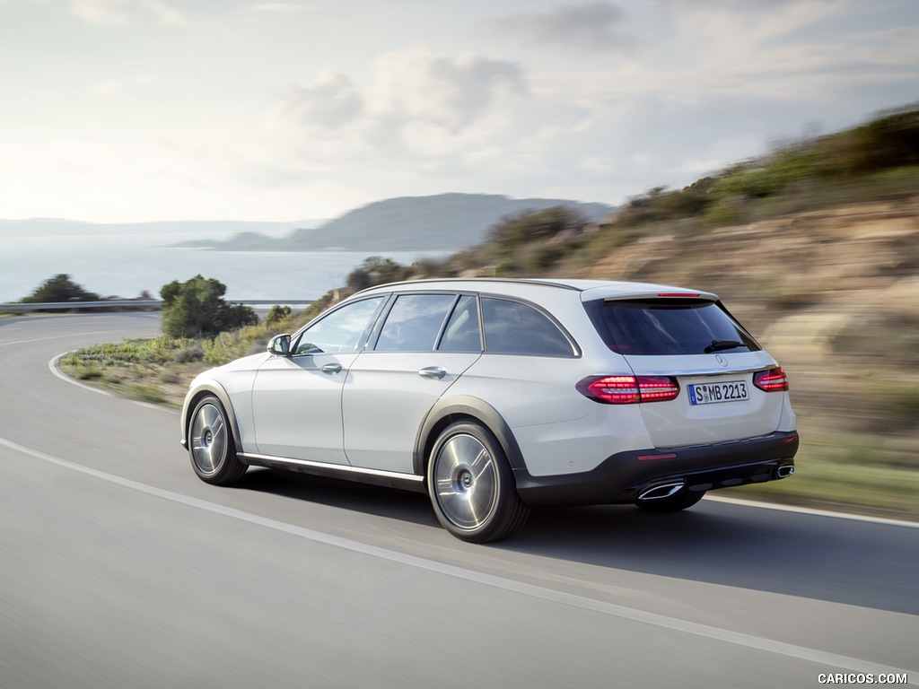 2021 Mercedes-Benz E-Class All-Terrain Line Avantgarde (Color: Designo Diamond White Bright) - Rear Three-Quarter