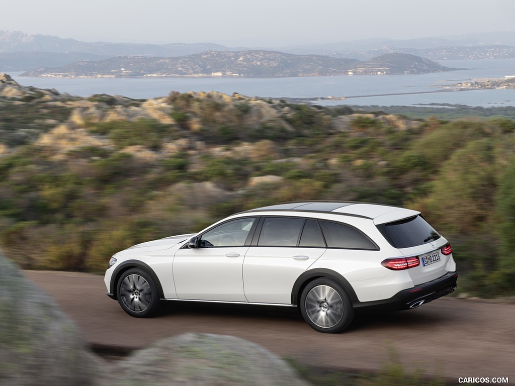 2021 Mercedes-Benz E-Class All-Terrain Line Avantgarde (Color: Designo Diamond White Bright) - Rear Three-Quarter