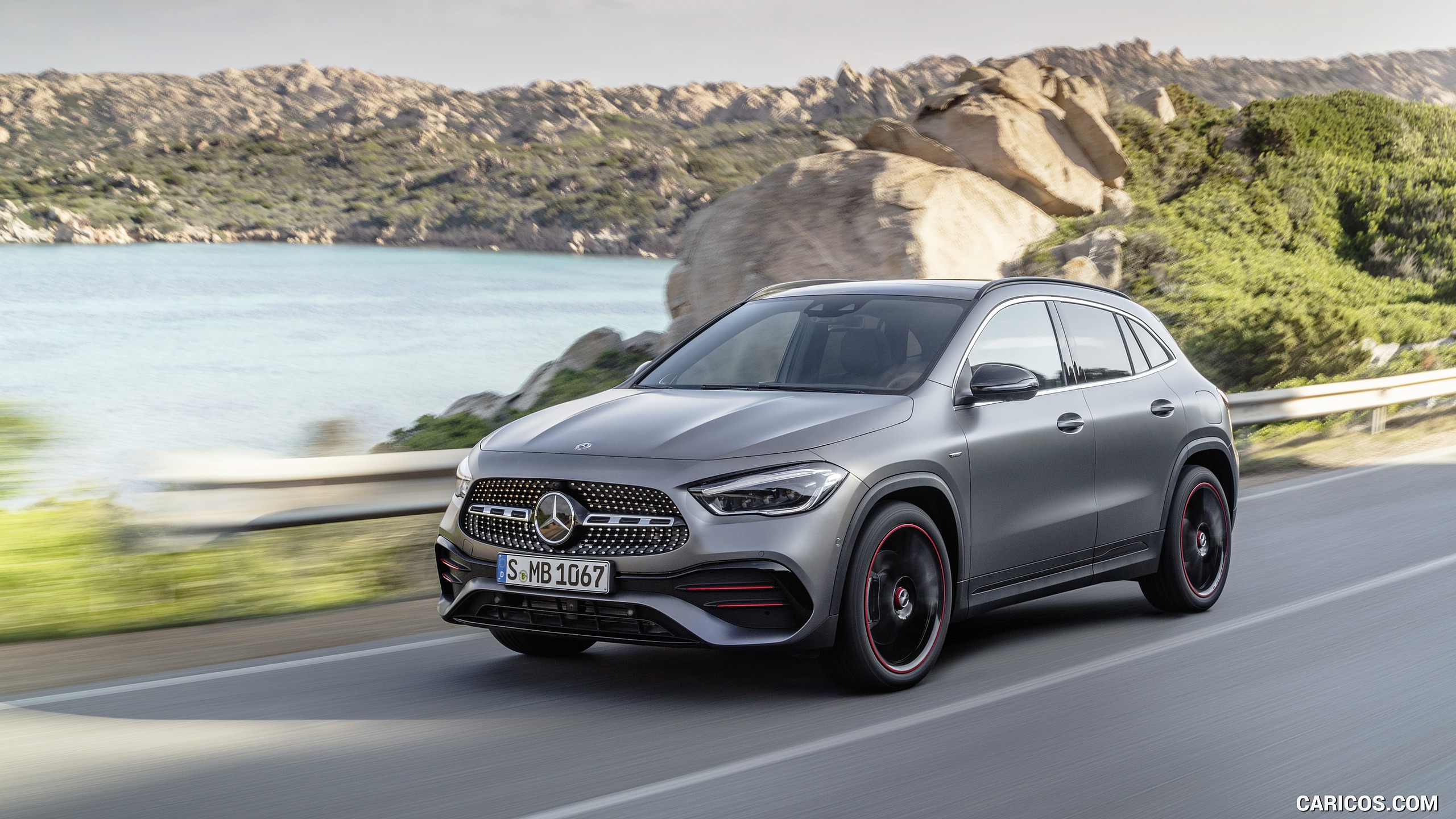 2021 Mercedes-Benz GLA Edition1 AMG Line (Color: Mountain Grey MAGNO) - Front Three-Quarter, #3 of 280
