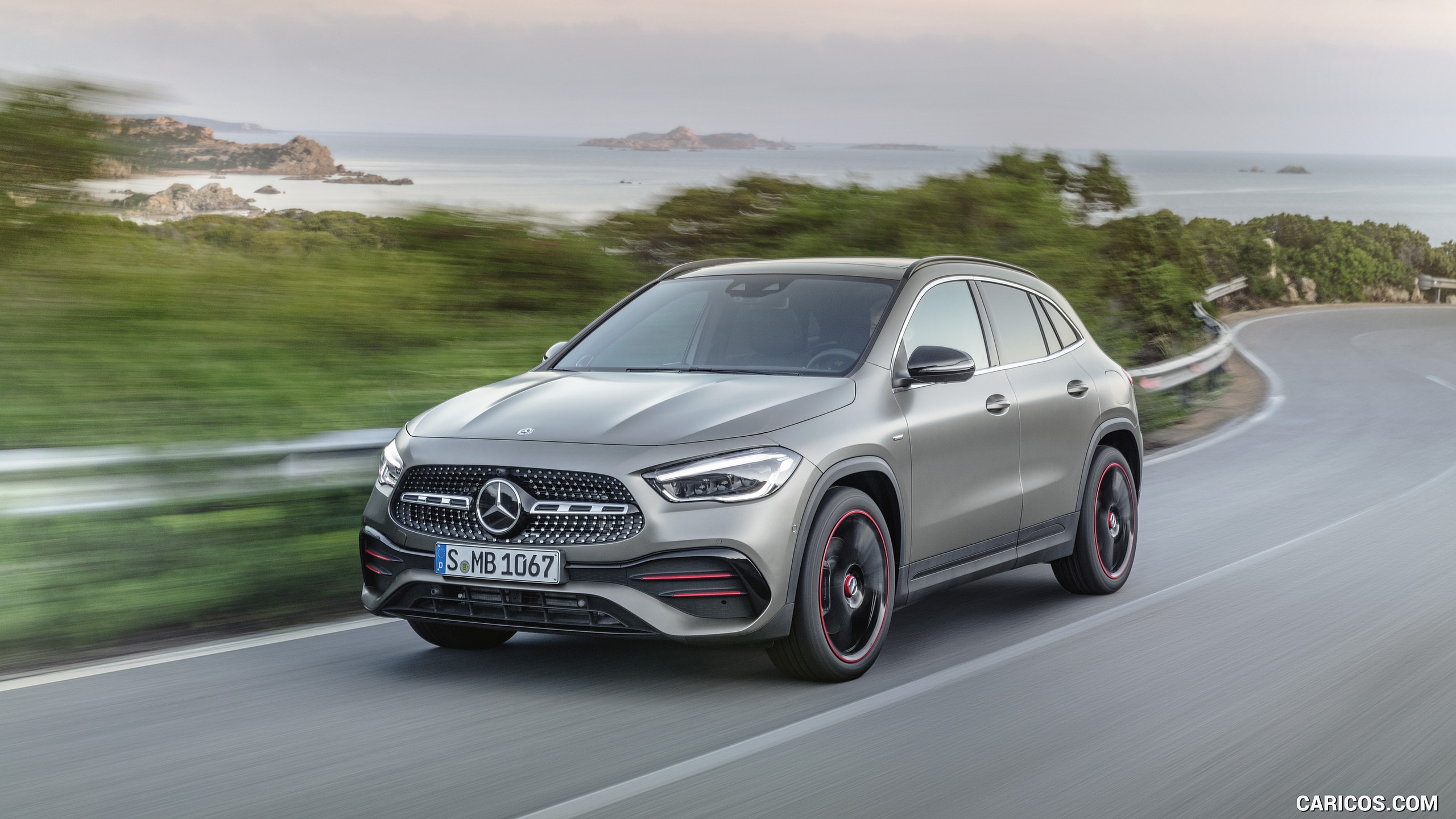 2021 Mercedes-Benz GLA Edition1 AMG Line (Color: Mountain Grey MAGNO) - Front Three-Quarter, #4 of 280