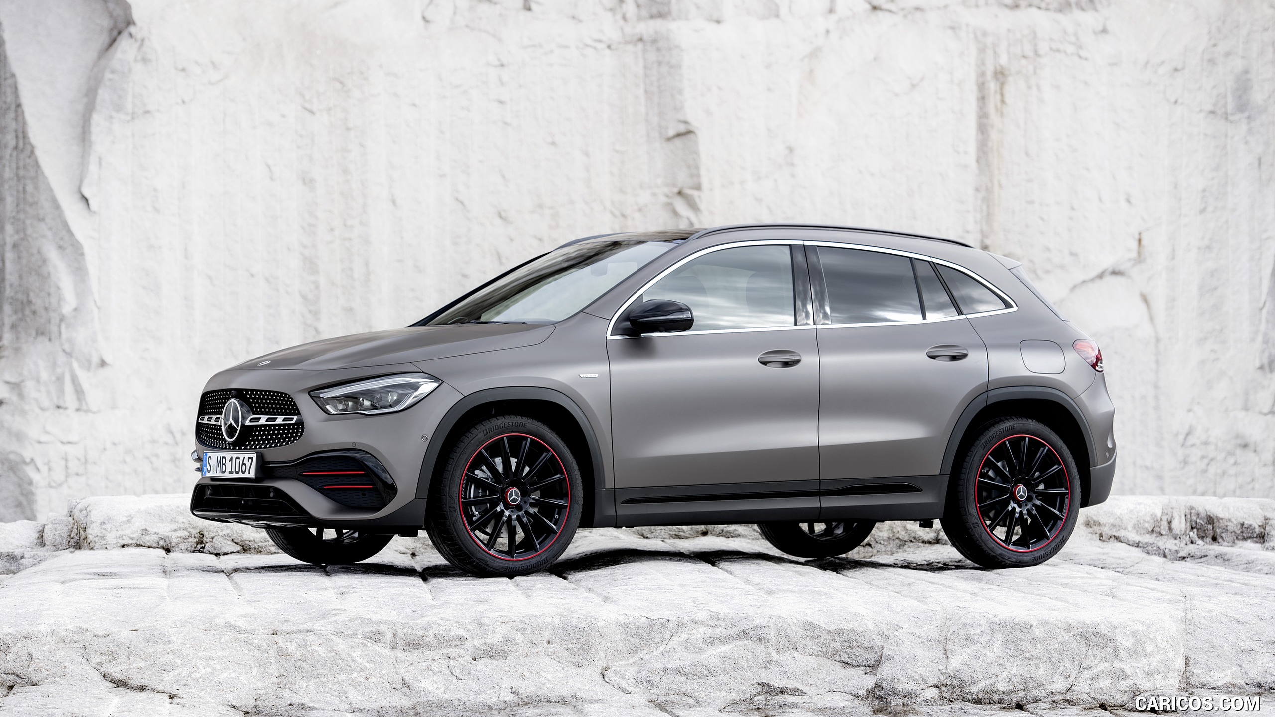 2021 Mercedes-Benz GLA Edition1 AMG Line (Color: Mountain Grey MAGNO) - Front Three-Quarter, #16 of 280
