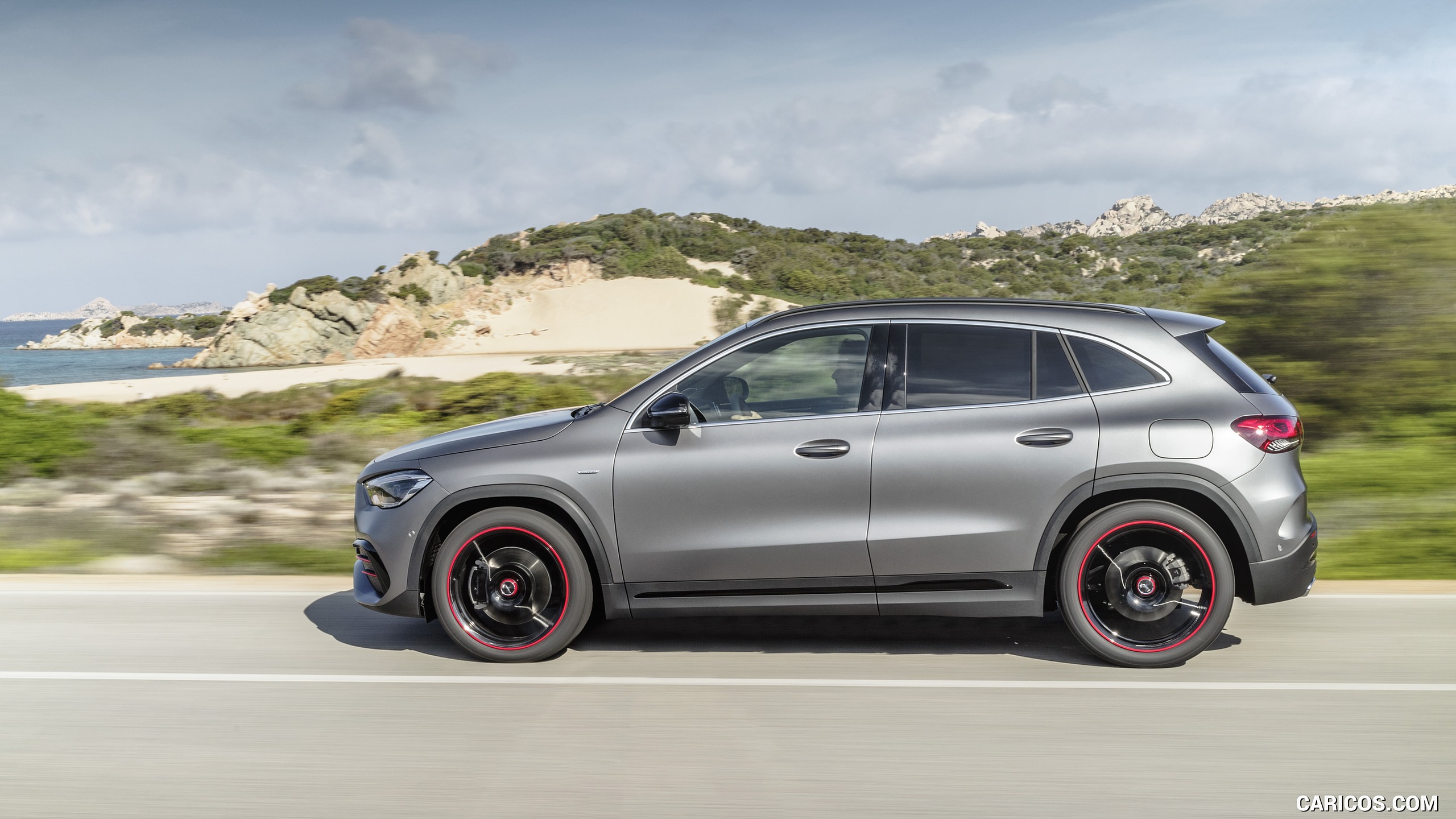 2021 Mercedes-Benz GLA Edition1 AMG Line (Color: Mountain Grey MAGNO) - Side, #8 of 280