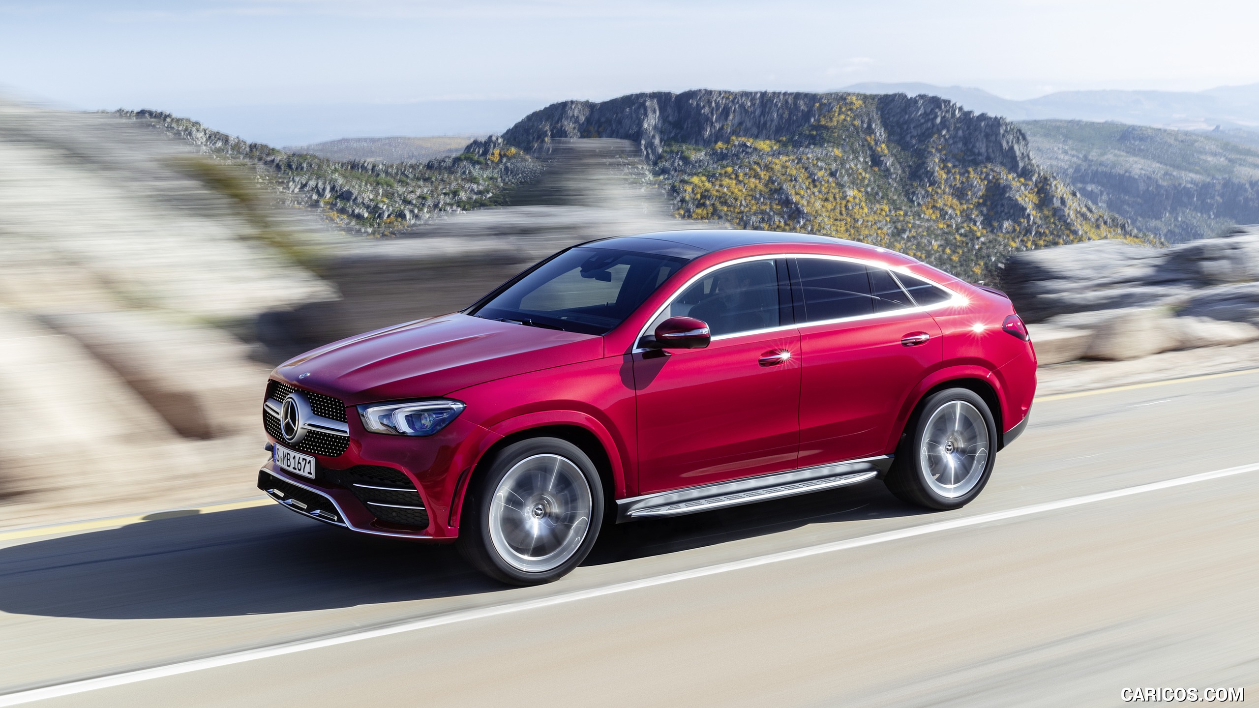 2021 Mercedes-Benz GLE Coupe (Color: Designo Hyacinth Red Metallic) - Front Three-Quarter, #5 of 62