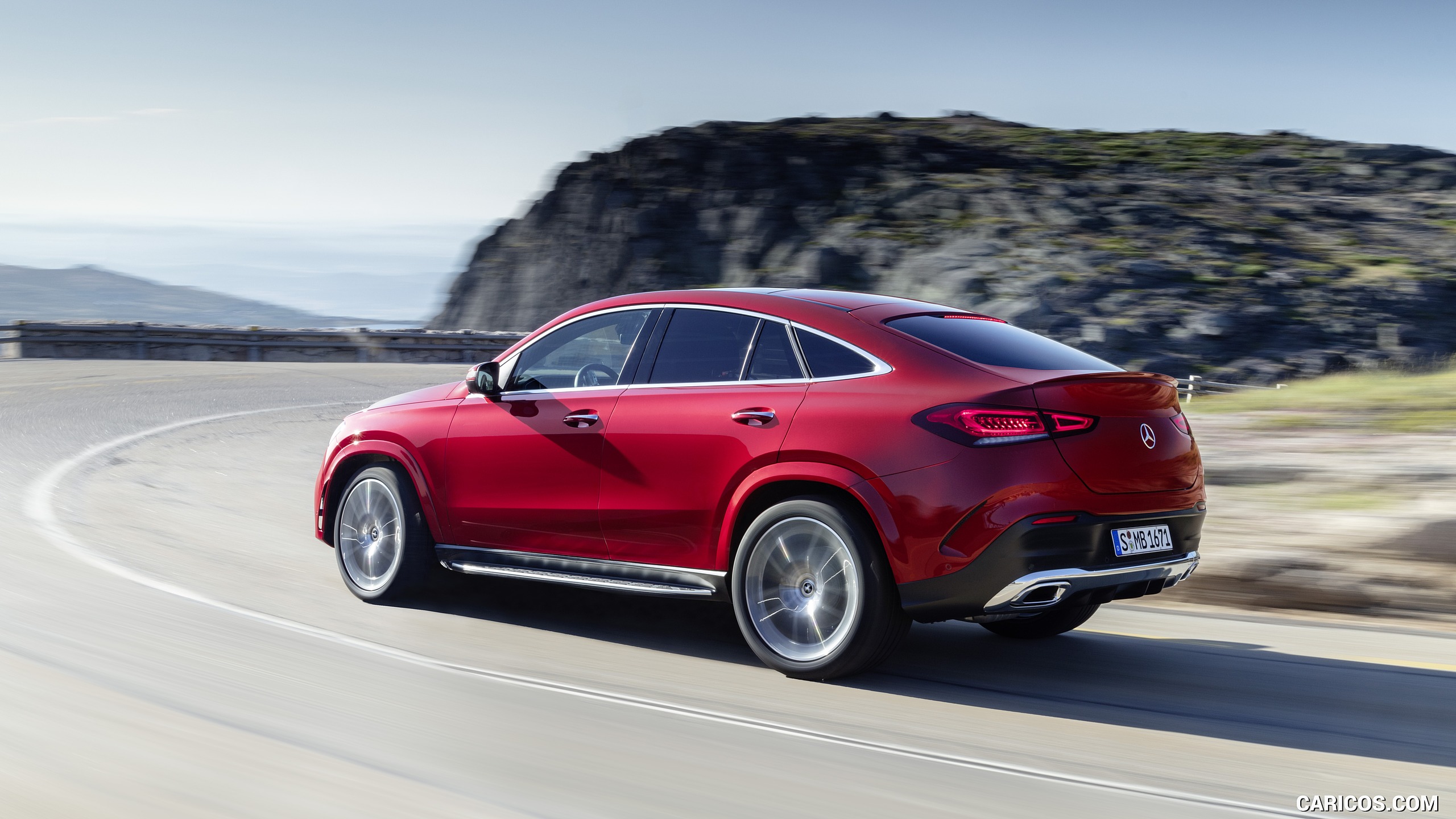 2021 Mercedes-Benz GLE Coupe (Color: Designo Hyacinth Red Metallic) - Rear Three-Quarter, #4 of 62