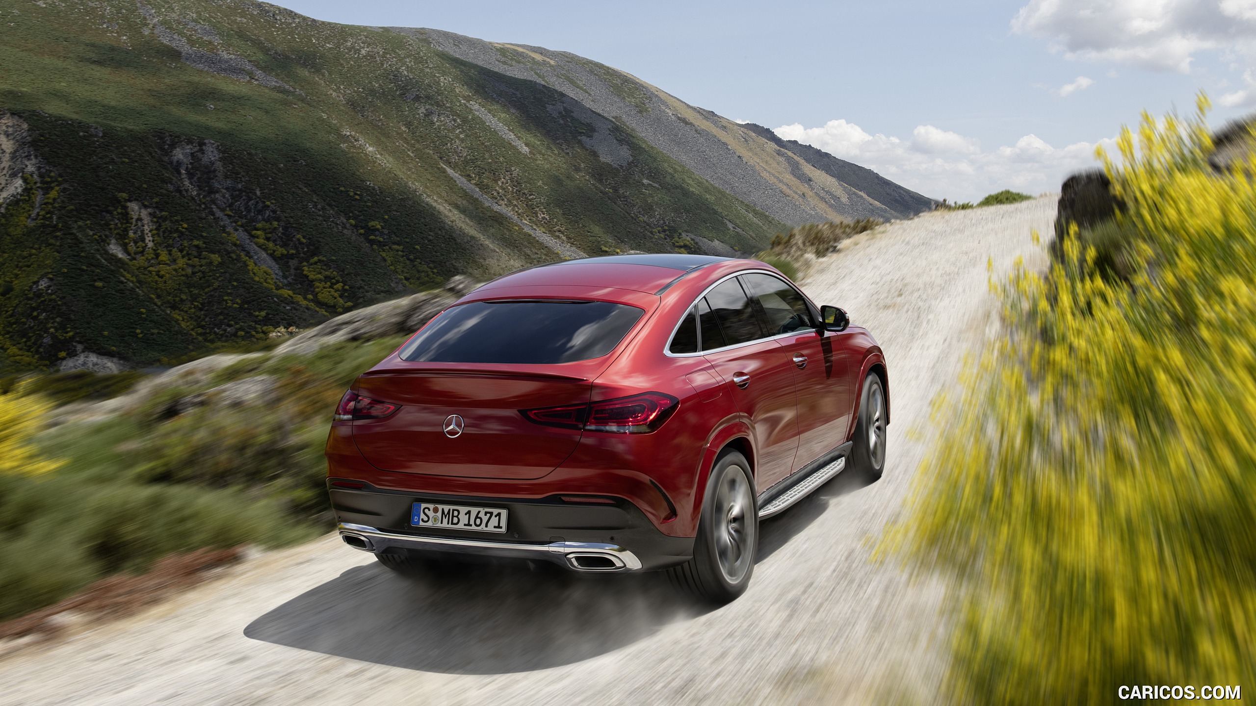 2021 Mercedes-Benz GLE Coupe (Color: Designo Hyacinth Red Metallic) - Rear Three-Quarter, #8 of 62
