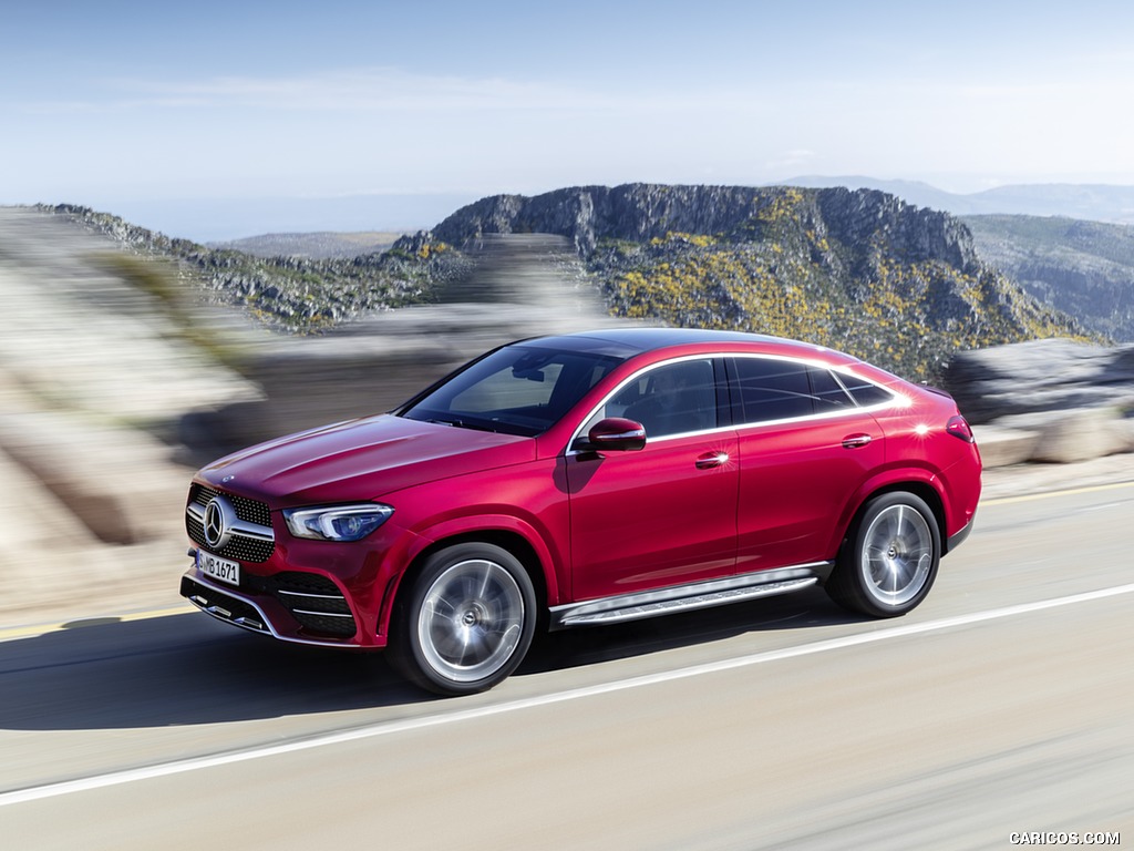 2021 Mercedes-Benz GLE Coupe (Color: Designo Hyacinth Red Metallic) - Front Three-Quarter