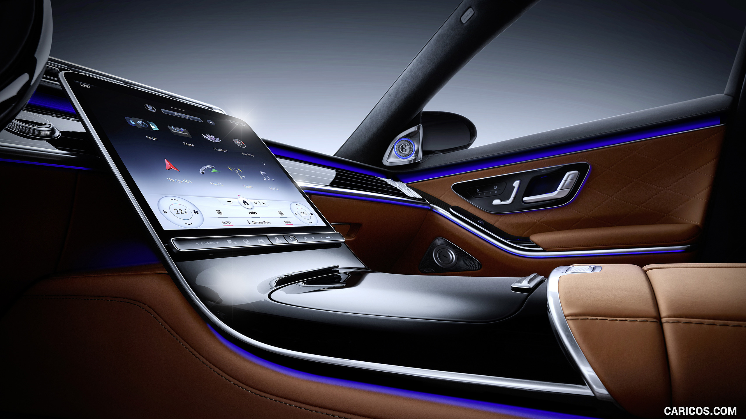 2021 Mercedes-Benz S-Class (Color: Leather Siena Brown) - Central Console, #126 of 316