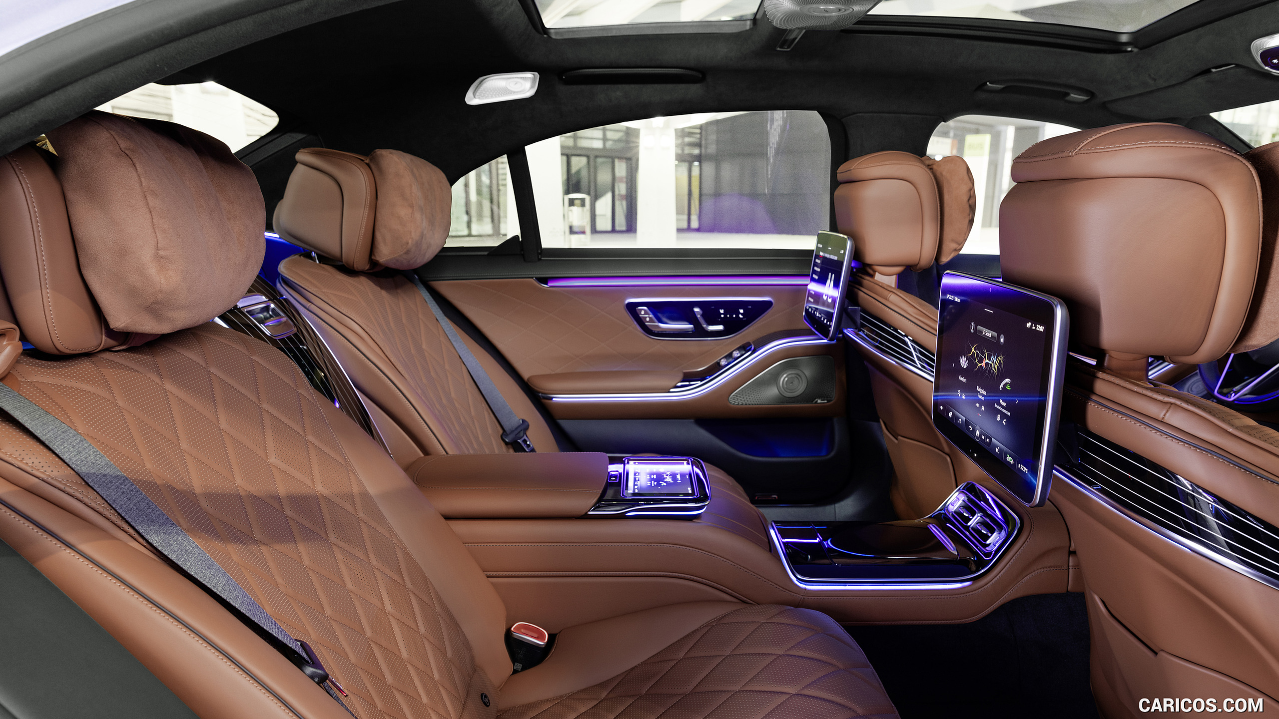 2021 Mercedes-Benz S-Class (Color: Leather Siena Brown) - Interior, Rear Seats, #138 of 316