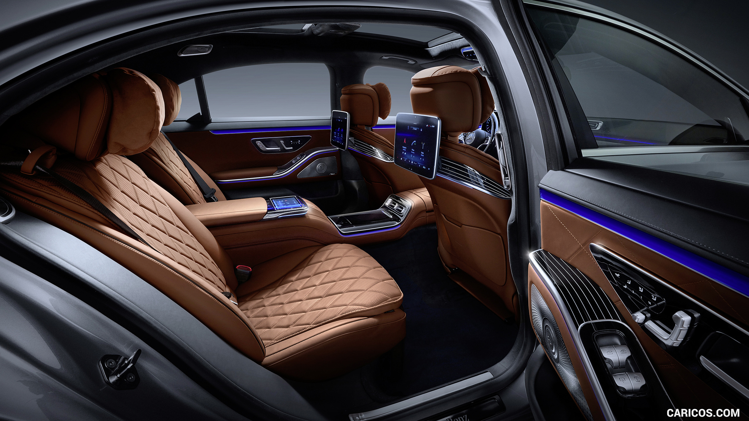 2021 Mercedes-Benz S-Class (Color: Leather Siena Brown) - Interior, Rear Seats, #139 of 316