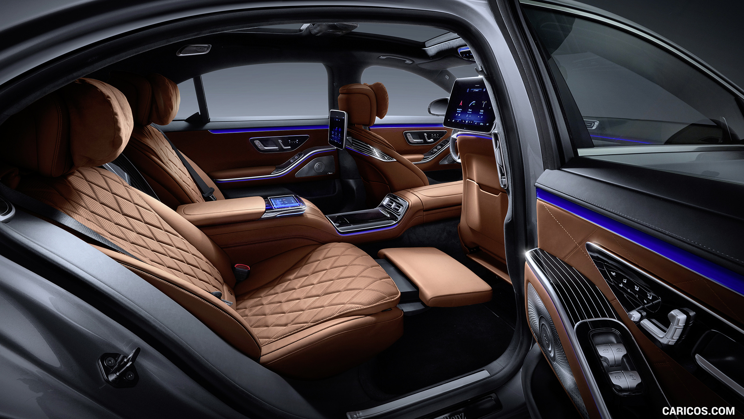 2021 Mercedes-Benz S-Class (Color: Leather Siena Brown) - Interior, Rear Seats, #140 of 316