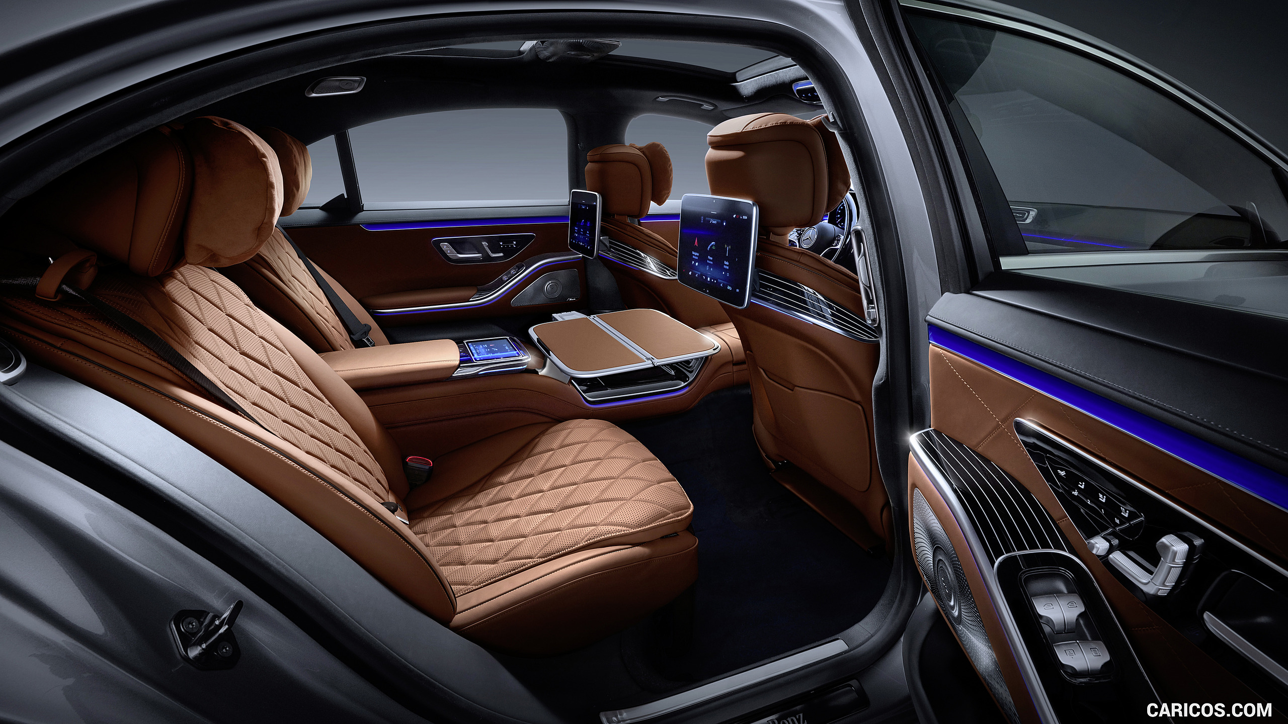 2021 Mercedes-Benz S-Class (Color: Leather Siena Brown) - Interior, Rear Seats, #141 of 316