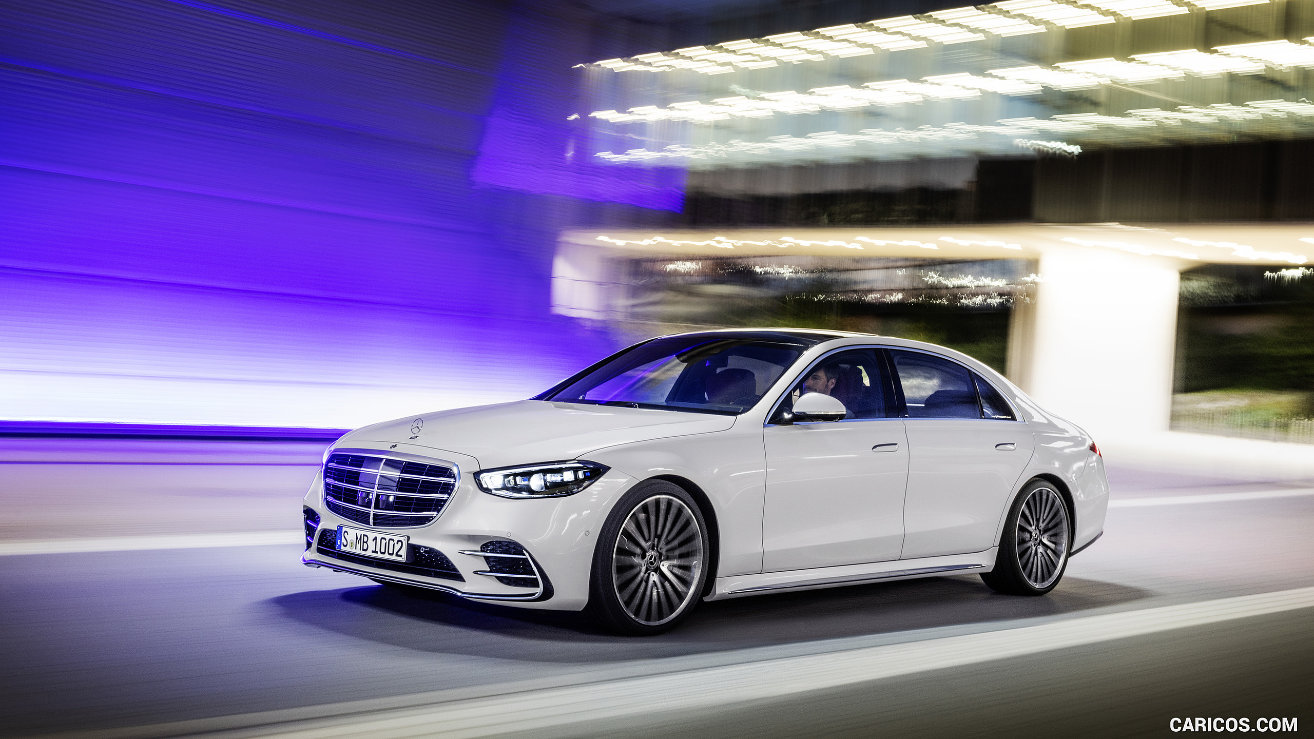 2021 Mercedes-Benz S-Class (Color: Diamond White) - Front Three-Quarter ...