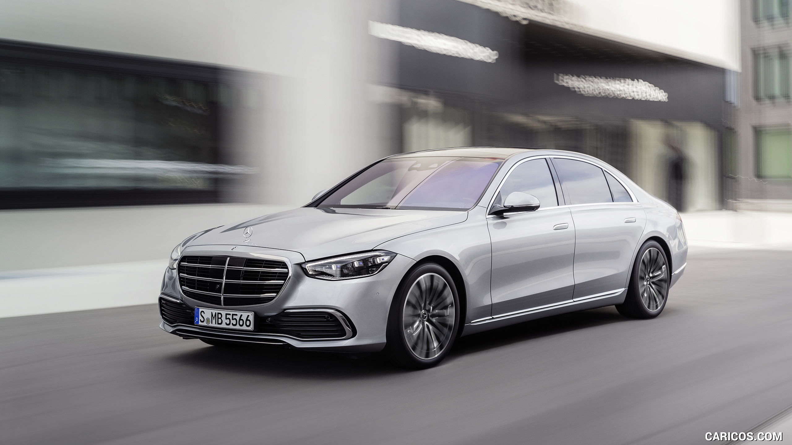 2021 Mercedes-Benz S-Class (Color: High-tech Silver) - Front Three ...