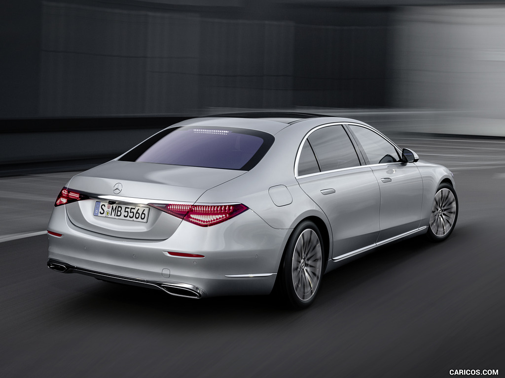 2021 Mercedes-Benz S-Class (Color: High-tech Silver) - Rear Three-Quarter