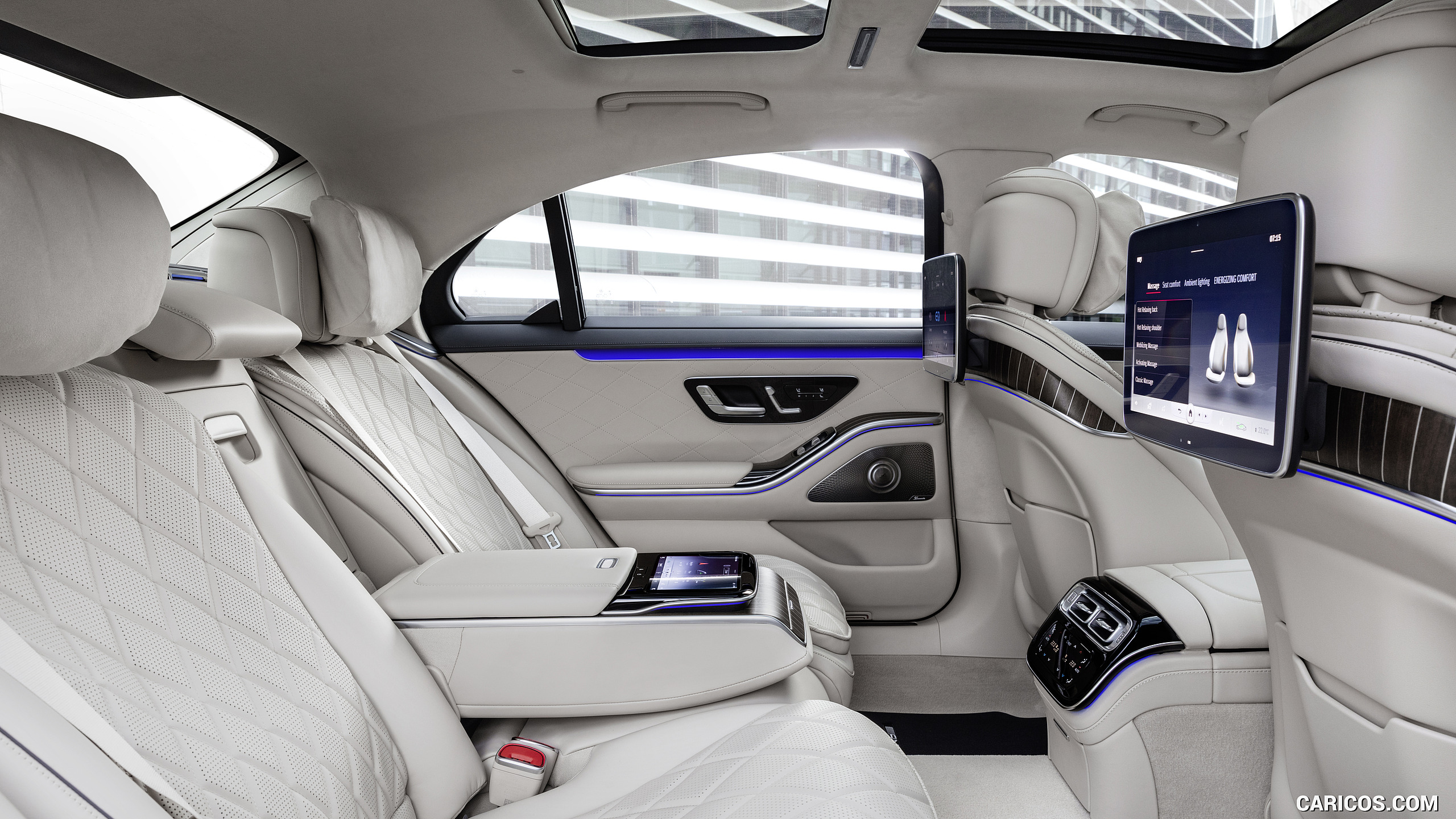 2021 Mercedes-Benz S-Class Plug-In Hybrid (Color: Leather Nappa Macchiato Beige/Magma Grey) - Interior, Rear Seats, #178 of 316