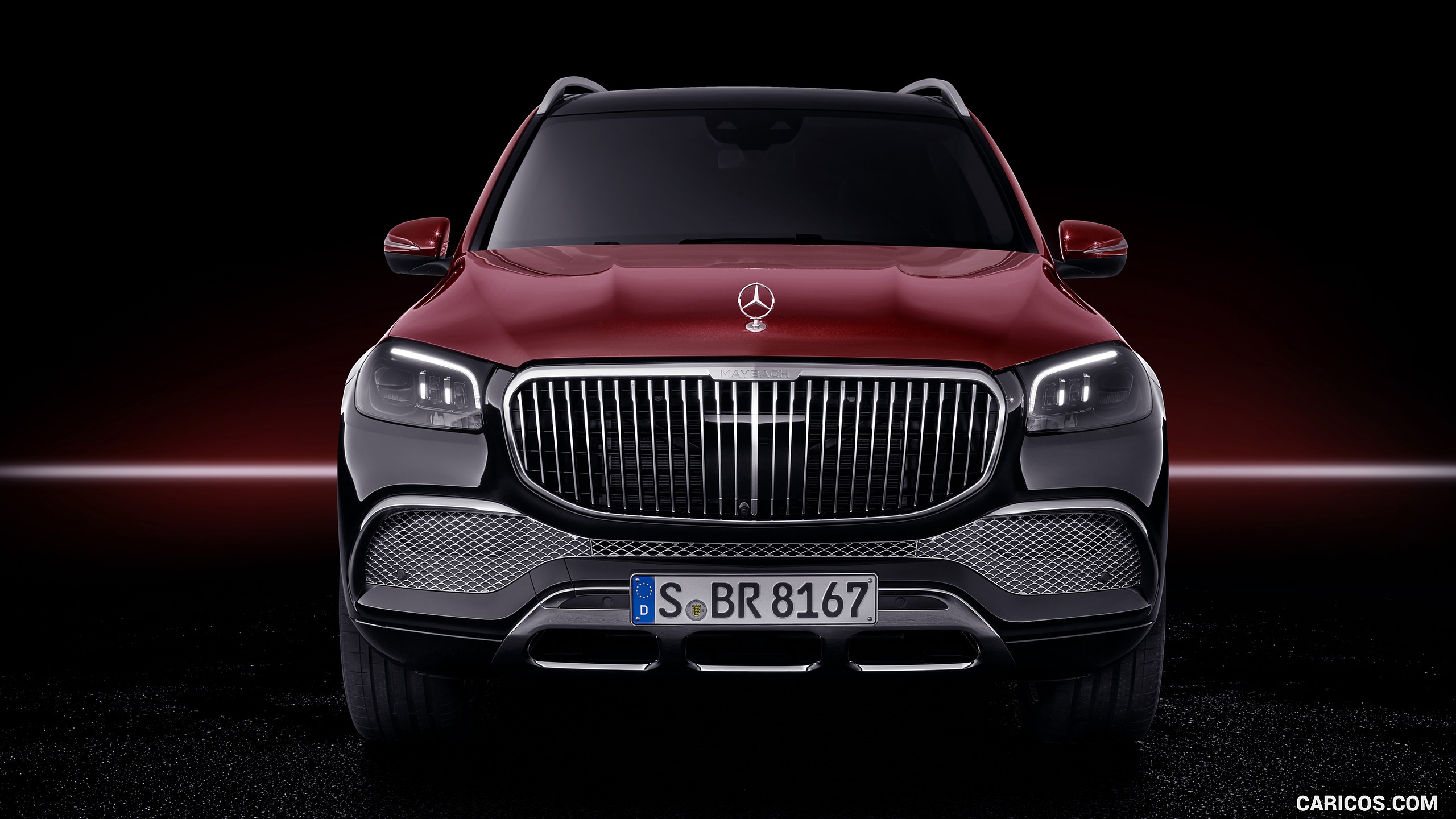 2021 Mercedes-Maybach GLS 600 (Color: Rubellite Red / Obsidian Black) - Front, #40 of 297