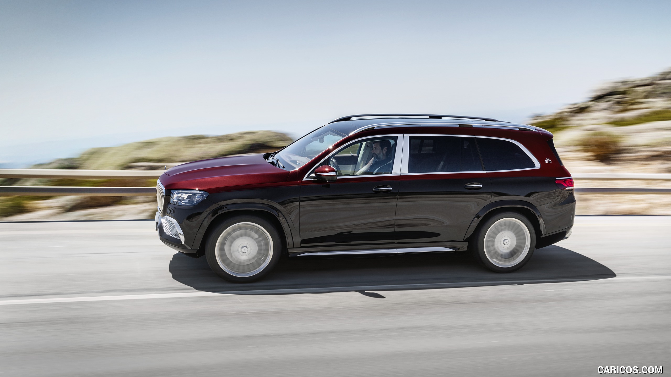2021 Mercedes-Maybach GLS 600 (Color: Rubellite Red / Obsidian Black) - Side, #2 of 297