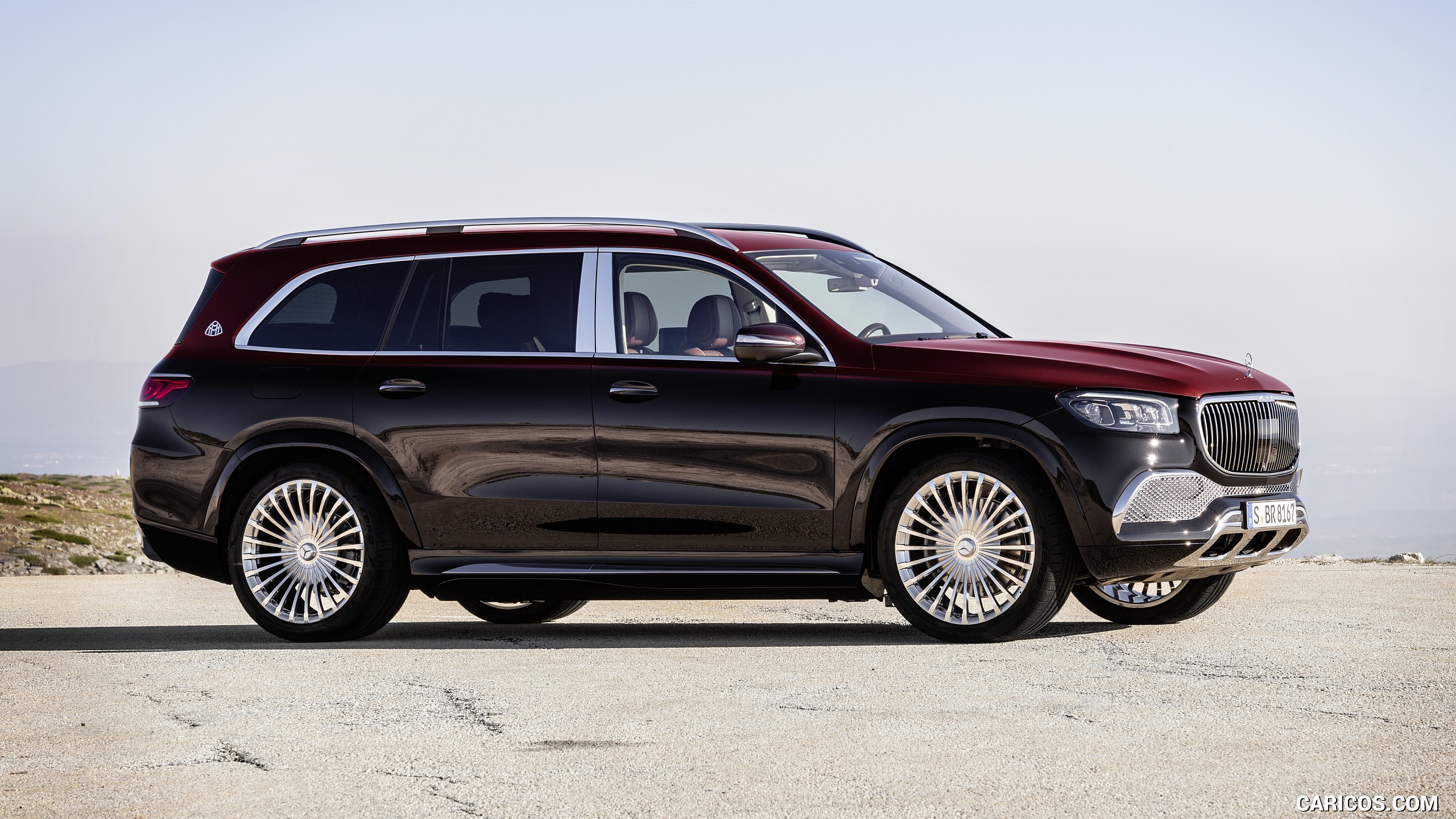 2021 Mercedes-Maybach GLS 600 (Color: Rubellite Red / Obsidian Black) - Side, #15 of 297