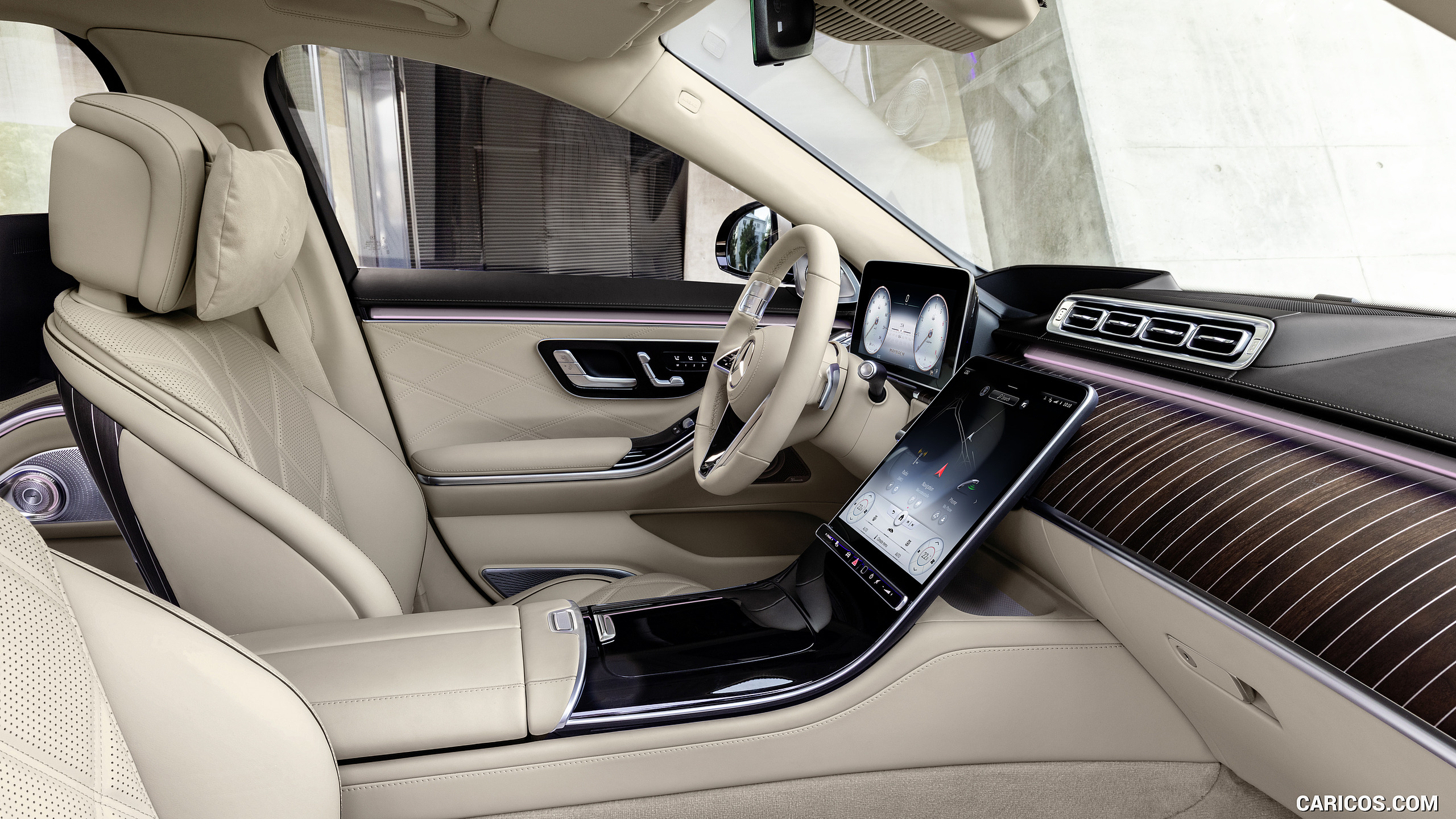 2021 Mercedes-Maybach S-Class (Leather Nappa macchiato beige / bronze brown pearl) - Interior, #61 of 157