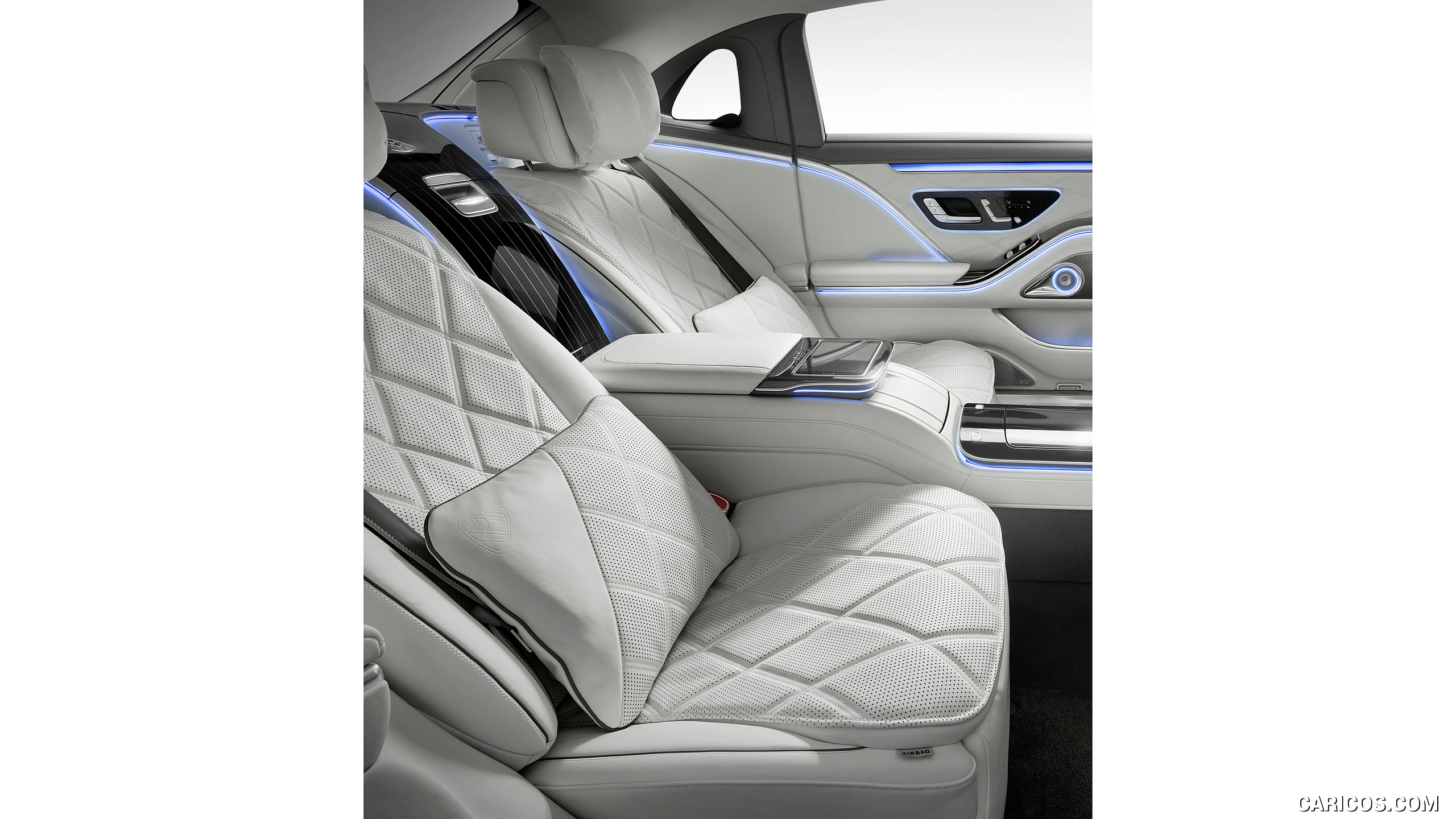 2021 Mercedes-Maybach S-Class (Color: Designo Crystal White / Silver Grey Pearl) - Interior, Rear Seats, #117 of 157