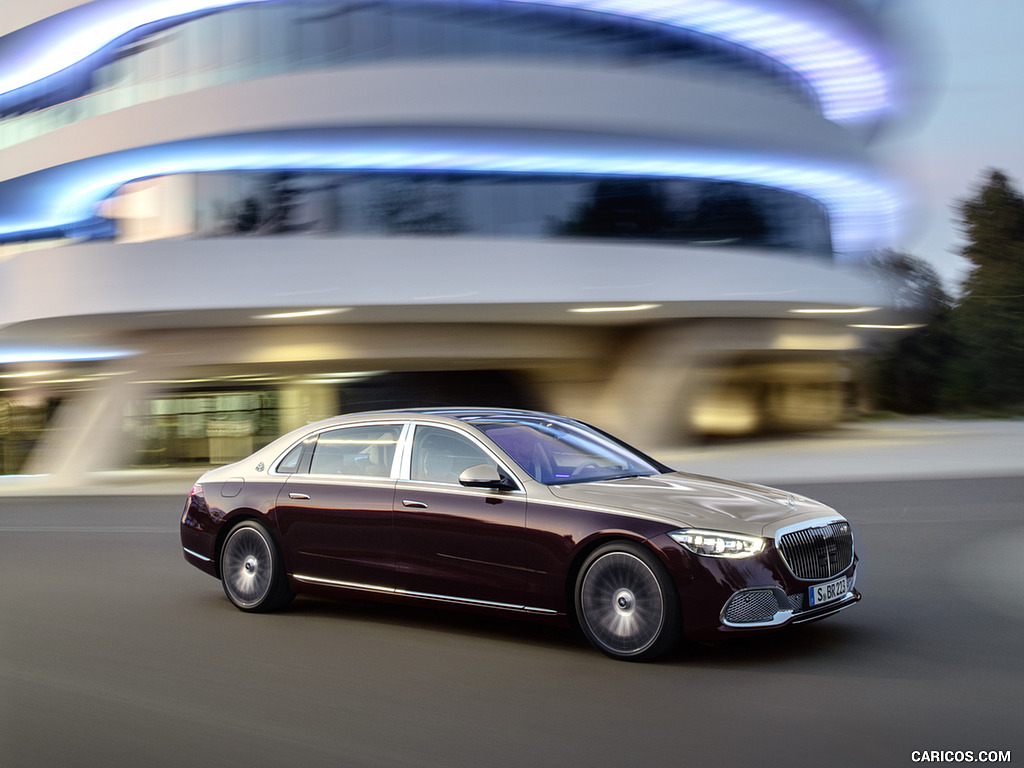 2021 Mercedes-Maybach S-Class (Color: Designo Rubellite Red / Kalahari Gold) - Front Three-Quarter