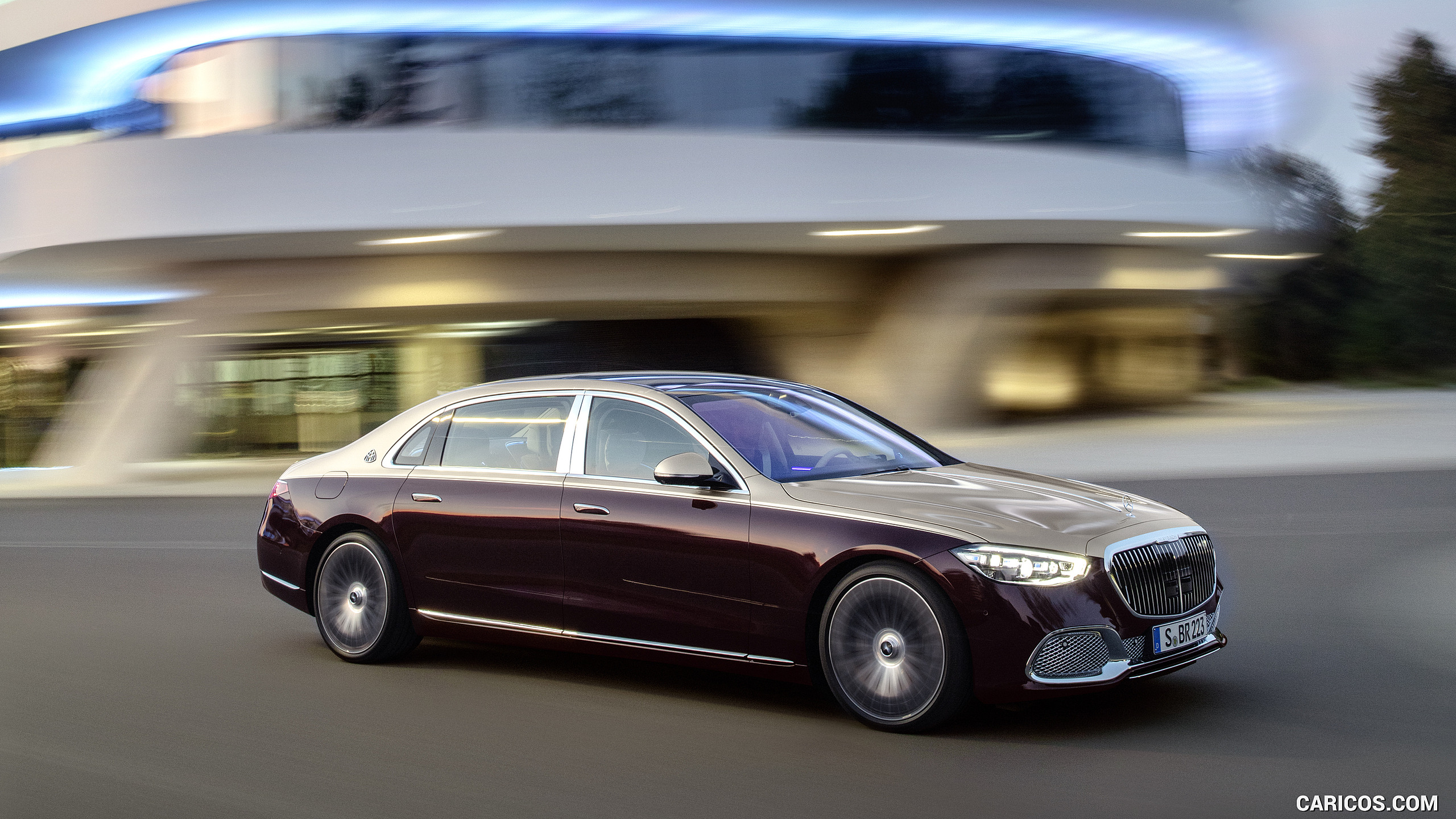 2021 Mercedes-Maybach S-Class (Color: Designo Rubellite Red / Kalahari Gold) - Front Three-Quarter, #8 of 157