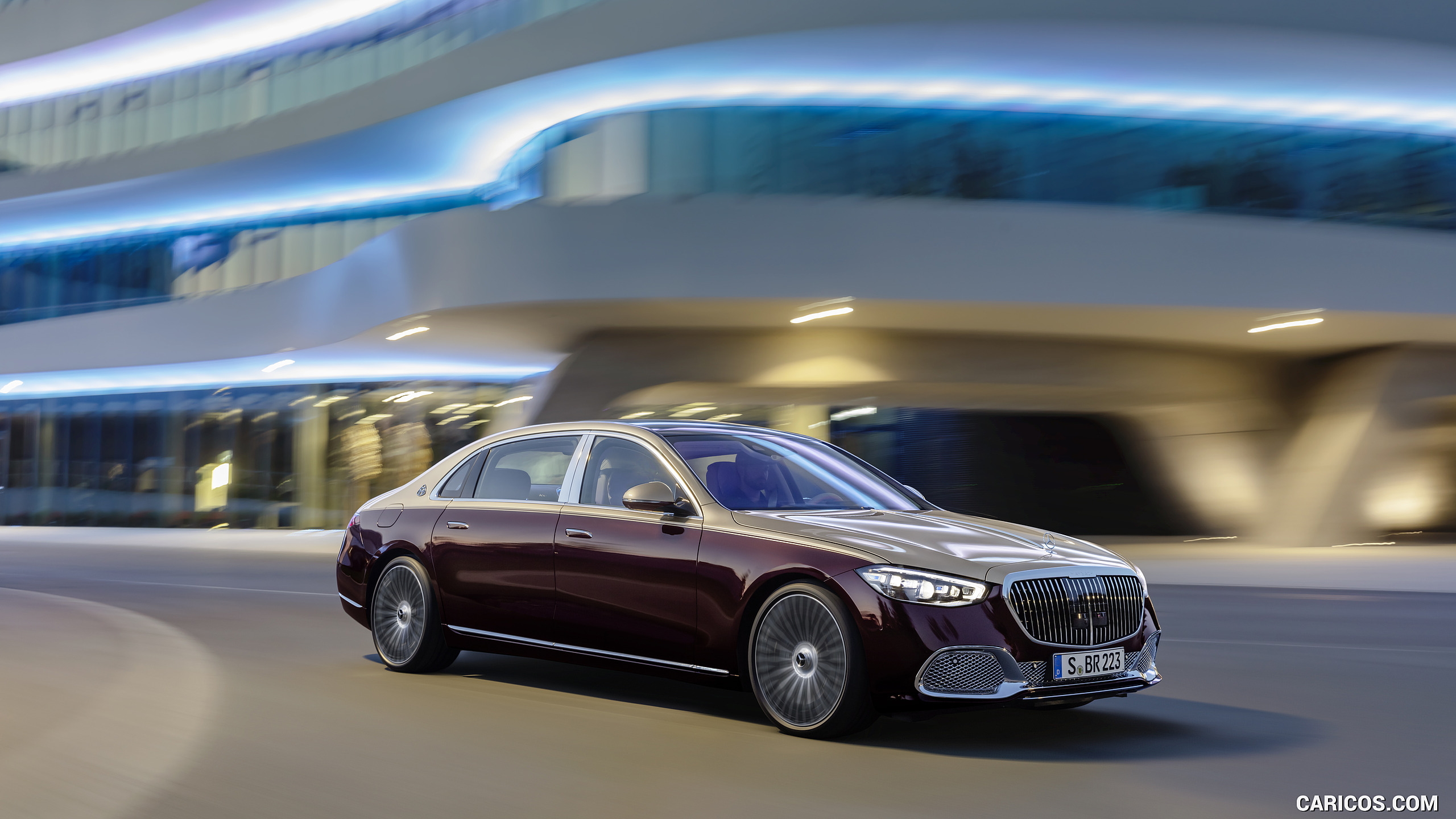 2021 Mercedes-Maybach S-Class (Color: Designo Rubellite Red / Kalahari Gold) - Front Three-Quarter, #9 of 157