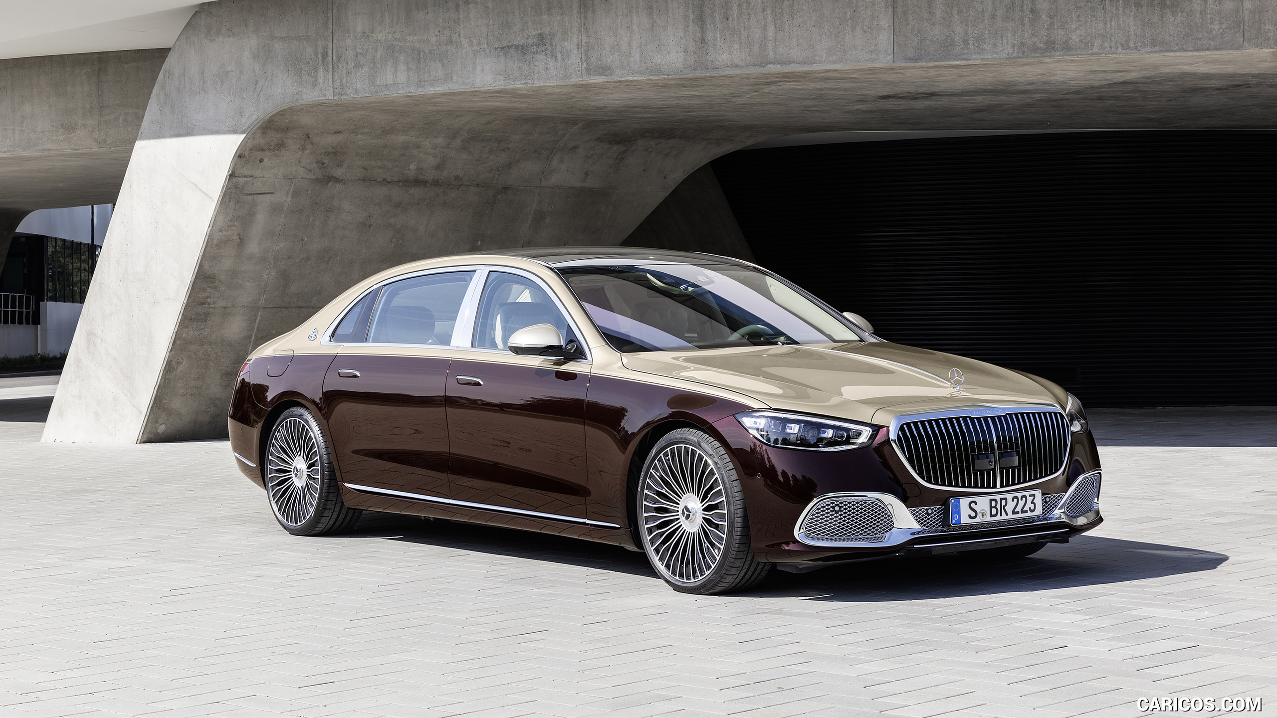 2021 Mercedes-Maybach S-Class (Color: Designo Rubellite Red / Kalahari Gold) - Front Three-Quarter, #13 of 157