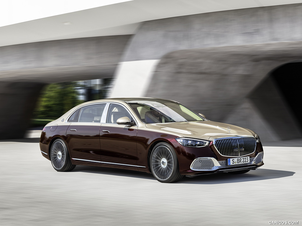 2021 Mercedes-Maybach S-Class (Color: Designo Rubellite Red / Kalahari Gold) - Front Three-Quarter