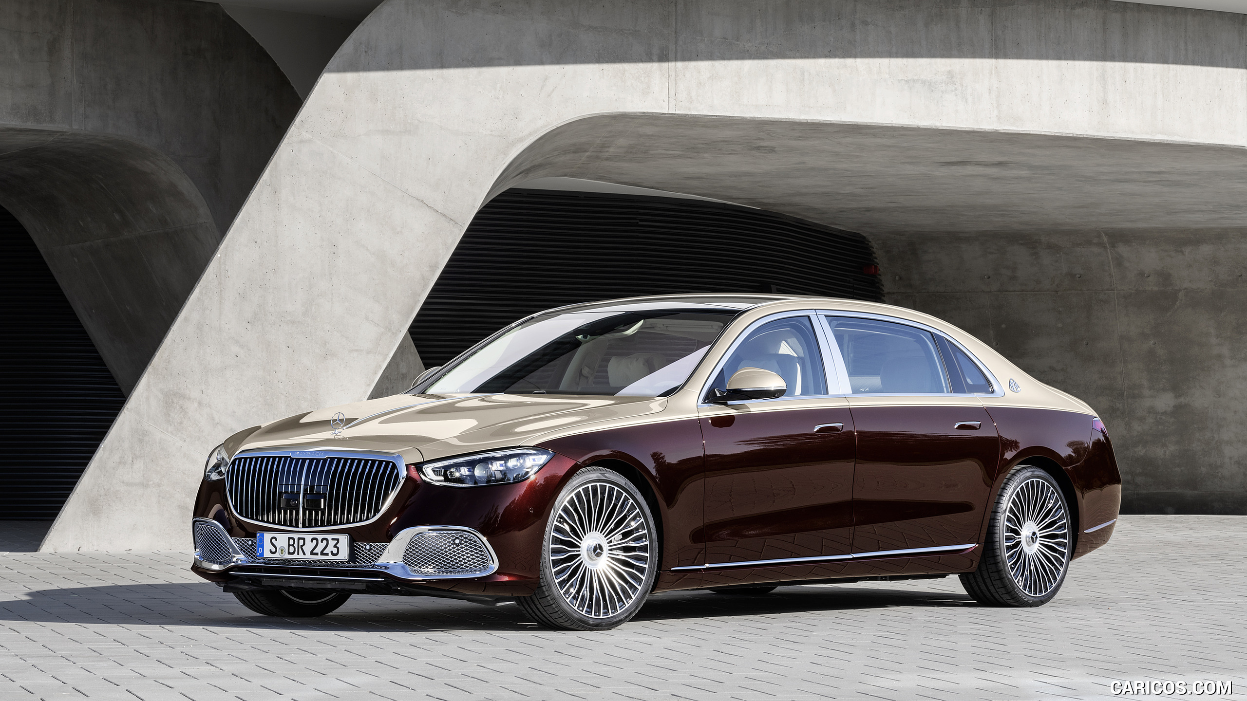 2021 Mercedes-Maybach S-Class (Color: Designo Rubellite Red / Kalahari Gold) - Front Three-Quarter, #15 of 157