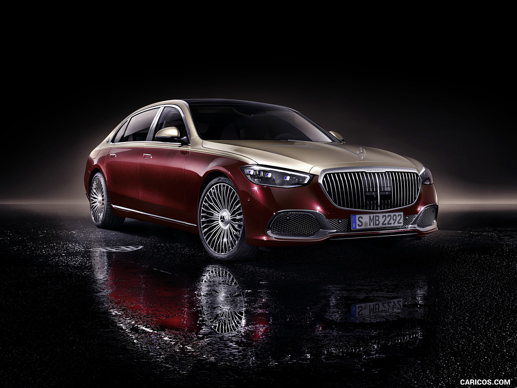 2021 Mercedes-Maybach S-Class (Color: Designo Rubellite Red / Kalahari Gold) - Front Three-Quarter