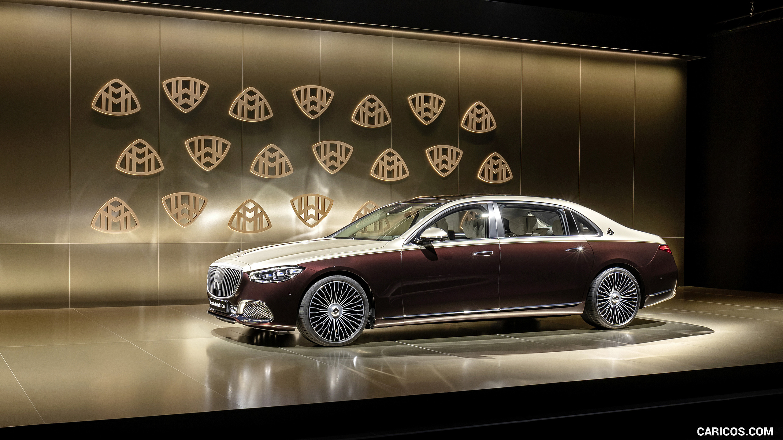 2021 Mercedes-Maybach S-Class (Color: Designo Rubellite Red / Kalahari Gold) - Front Three-Quarter, #38 of 157