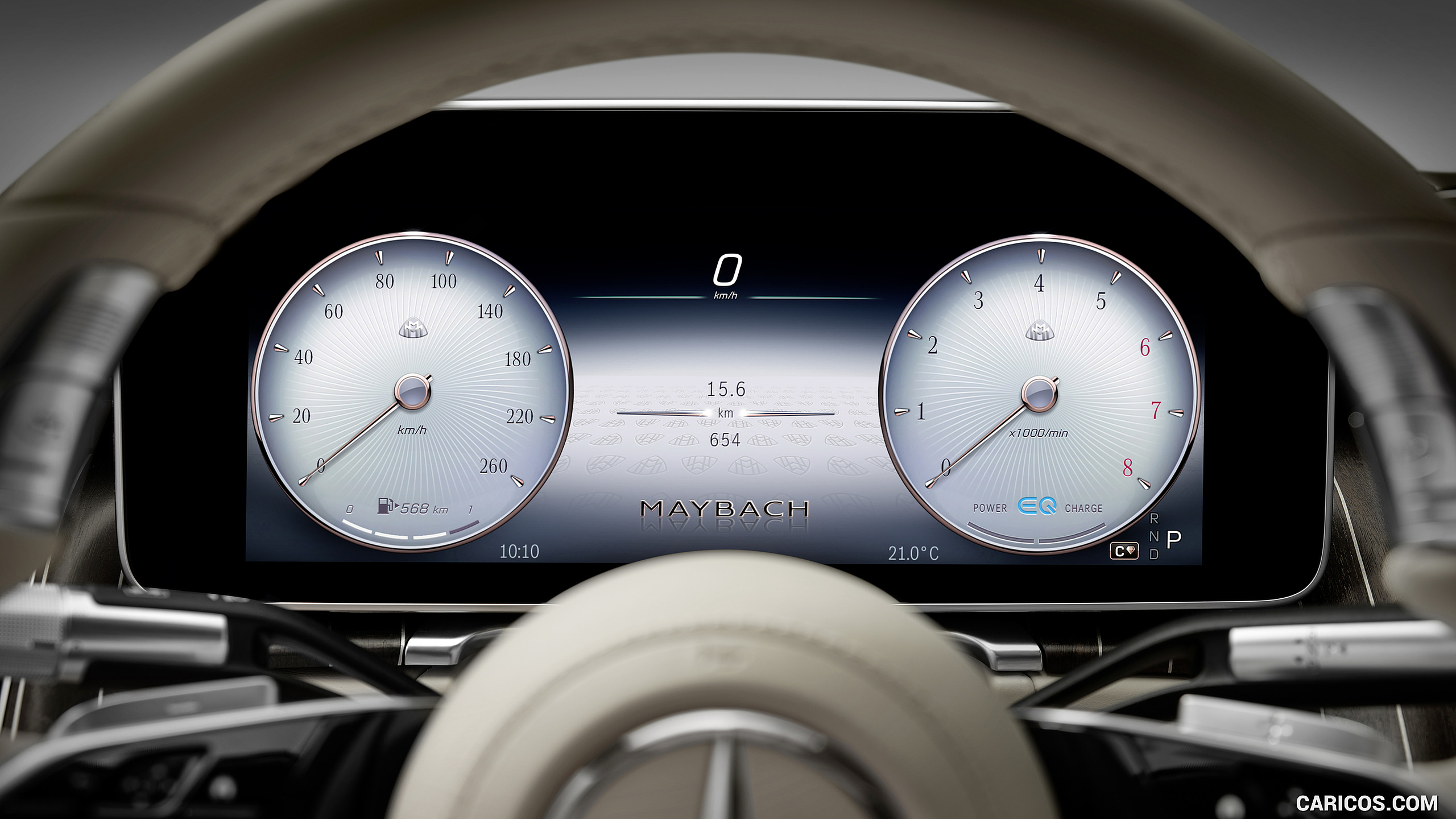 2021 Mercedes-Maybach S-Class (Leather Nappa macchiato beige / bronze brown pearl) - Digital Instrument Cluster, #54 of 157