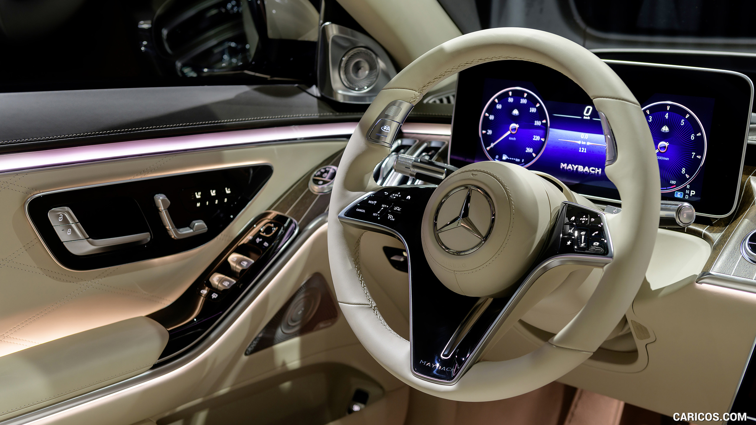 2021 Mercedes-Maybach S-Class (Leather Nappa macchiato beige / bronze brown pearl) - Interior, Steering Wheel, #53 of 157