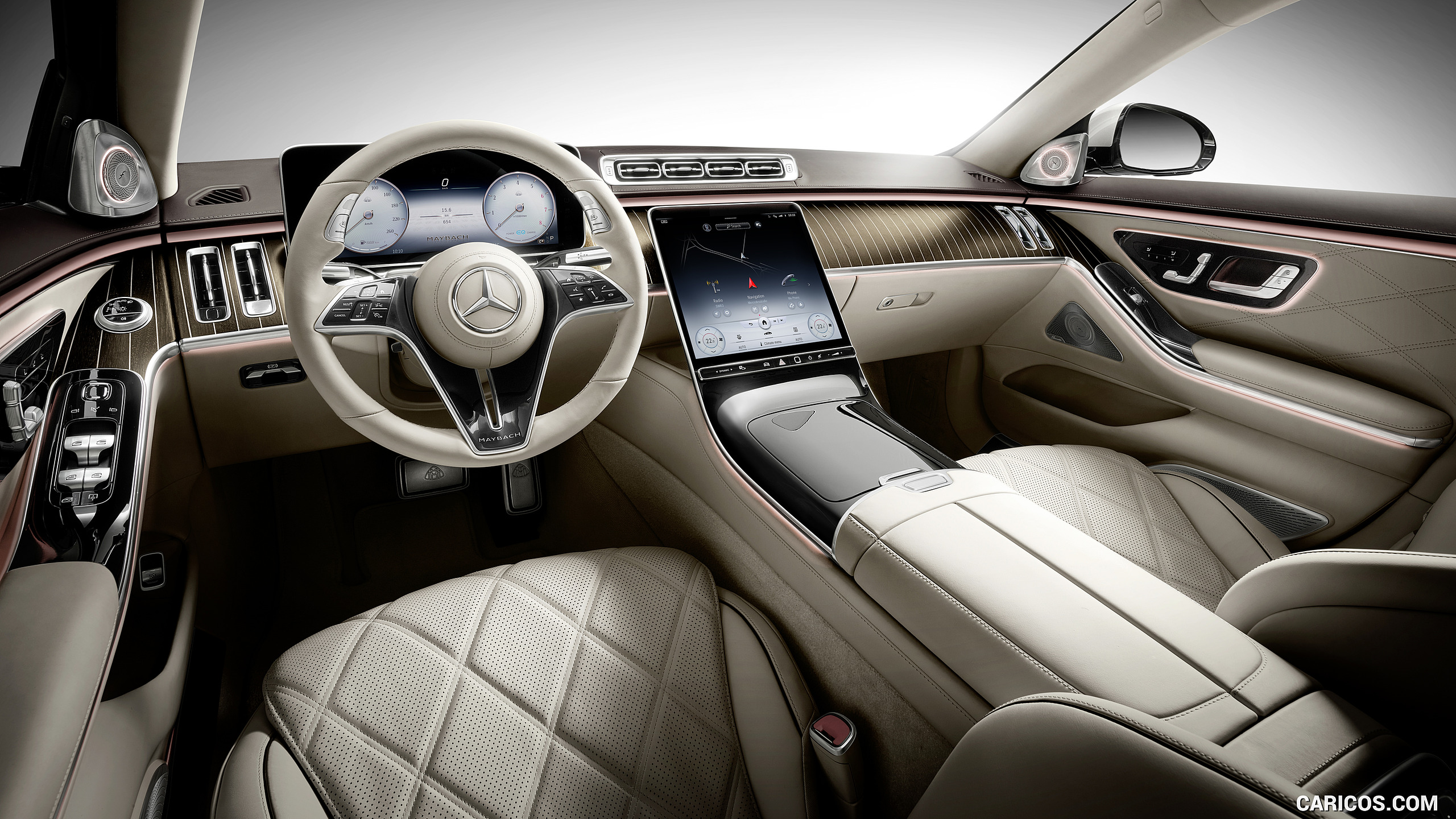 2021 Mercedes-Maybach S-Class (Leather Nappa macchiato beige / bronze brown pearl) - Interior, #48 of 157