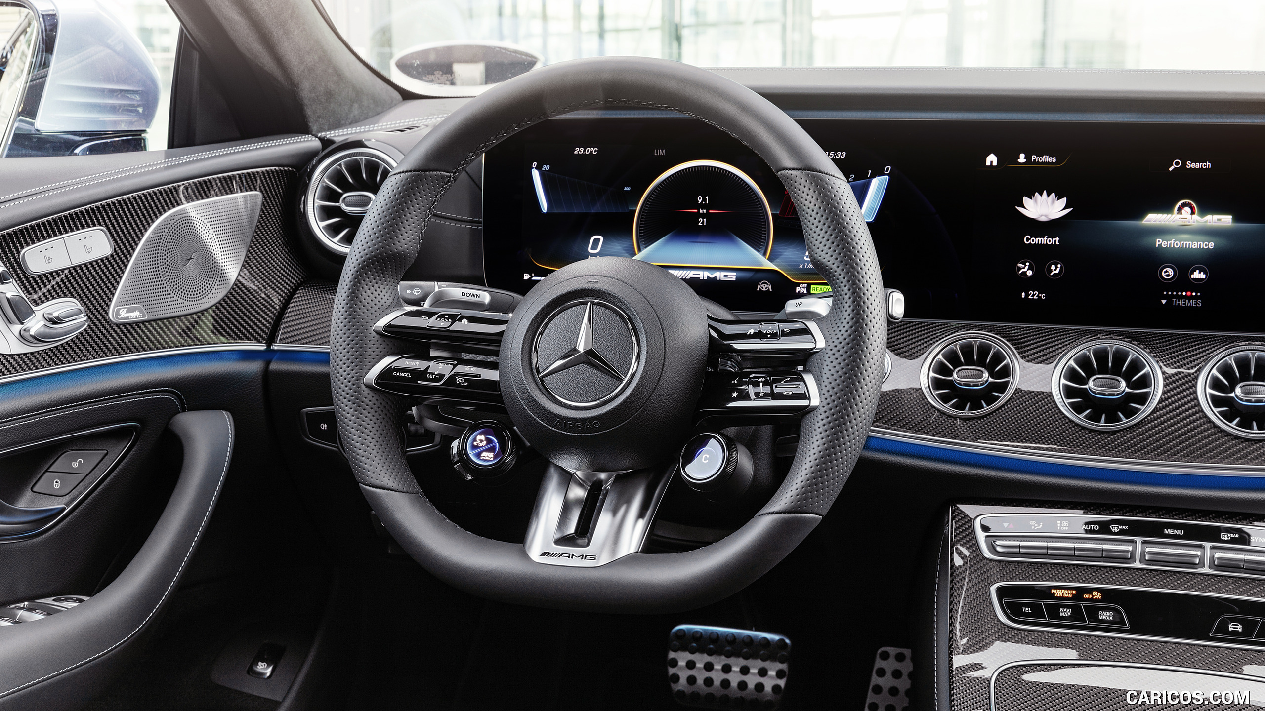2022 Mercedes-AMG CLS 53 4MATIC+ (Color: Azur Light Blue) - Interior, Steering Wheel, #32 of 34