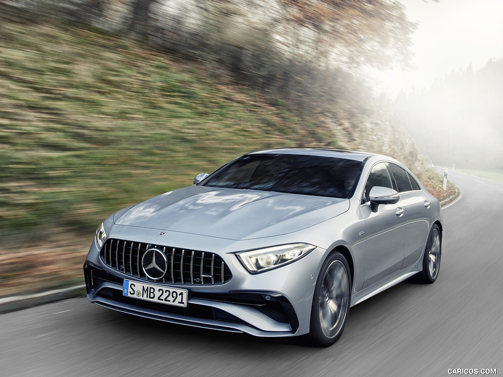 2022 Mercedes-AMG CLS 53 4MATIC+ (Color: Azur Light Blue) - Front Three-Quarter