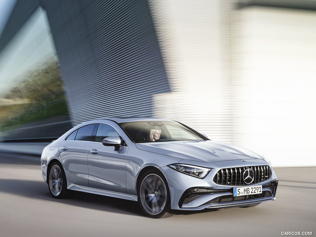 2022 Mercedes-AMG CLS 53 4MATIC+ (Color: Azur Light Blue) - Front Three-Quarter