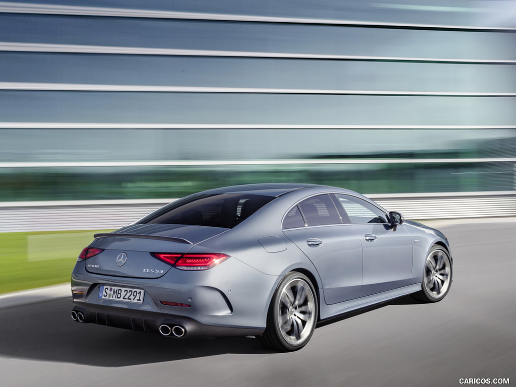 2022 Mercedes-AMG CLS 53 4MATIC+ (Color: Azur Light Blue) - Rear Three-Quarter