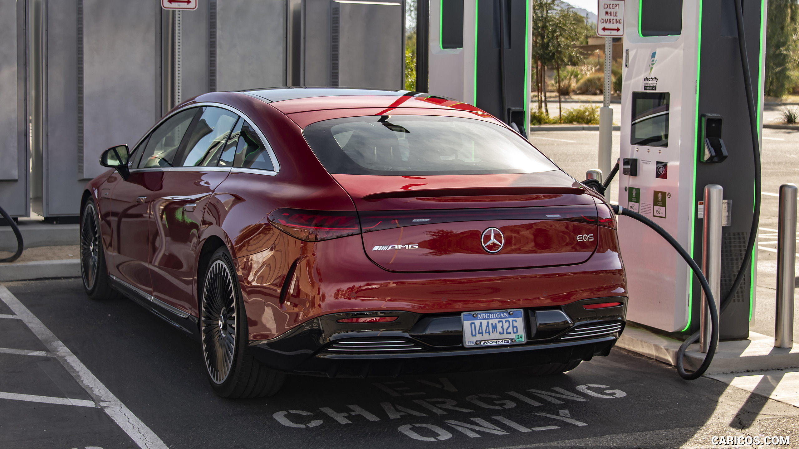 2022 Mercedes-AMG EQS 53 4MATIC+ (Color: Hyazinth Red Metallic) - Charging, #65 of 76