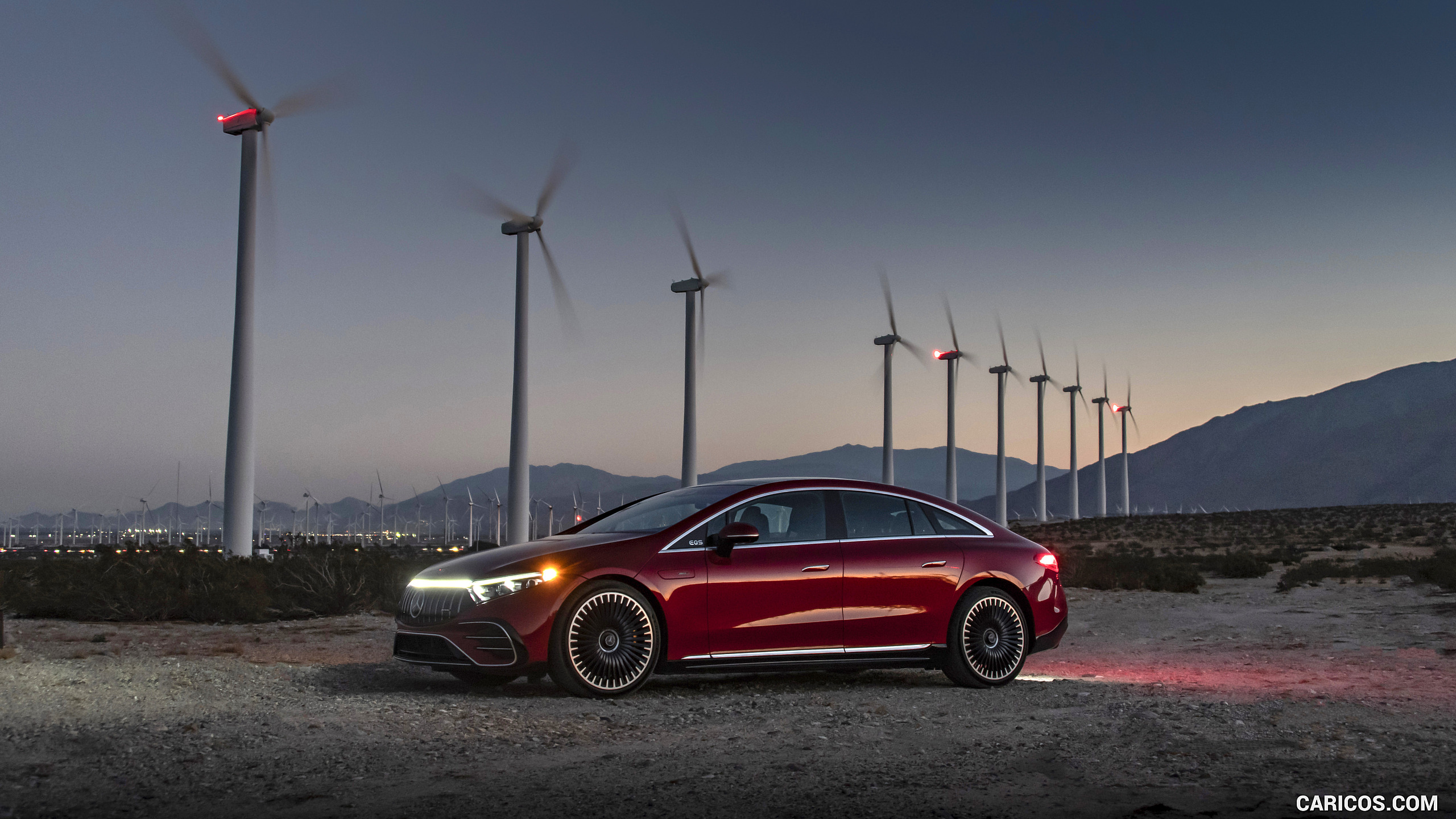 2022 Mercedes-AMG EQS 53 4MATIC+ (Color: Hyazinth Red Metallic) - Side, #44 of 76
