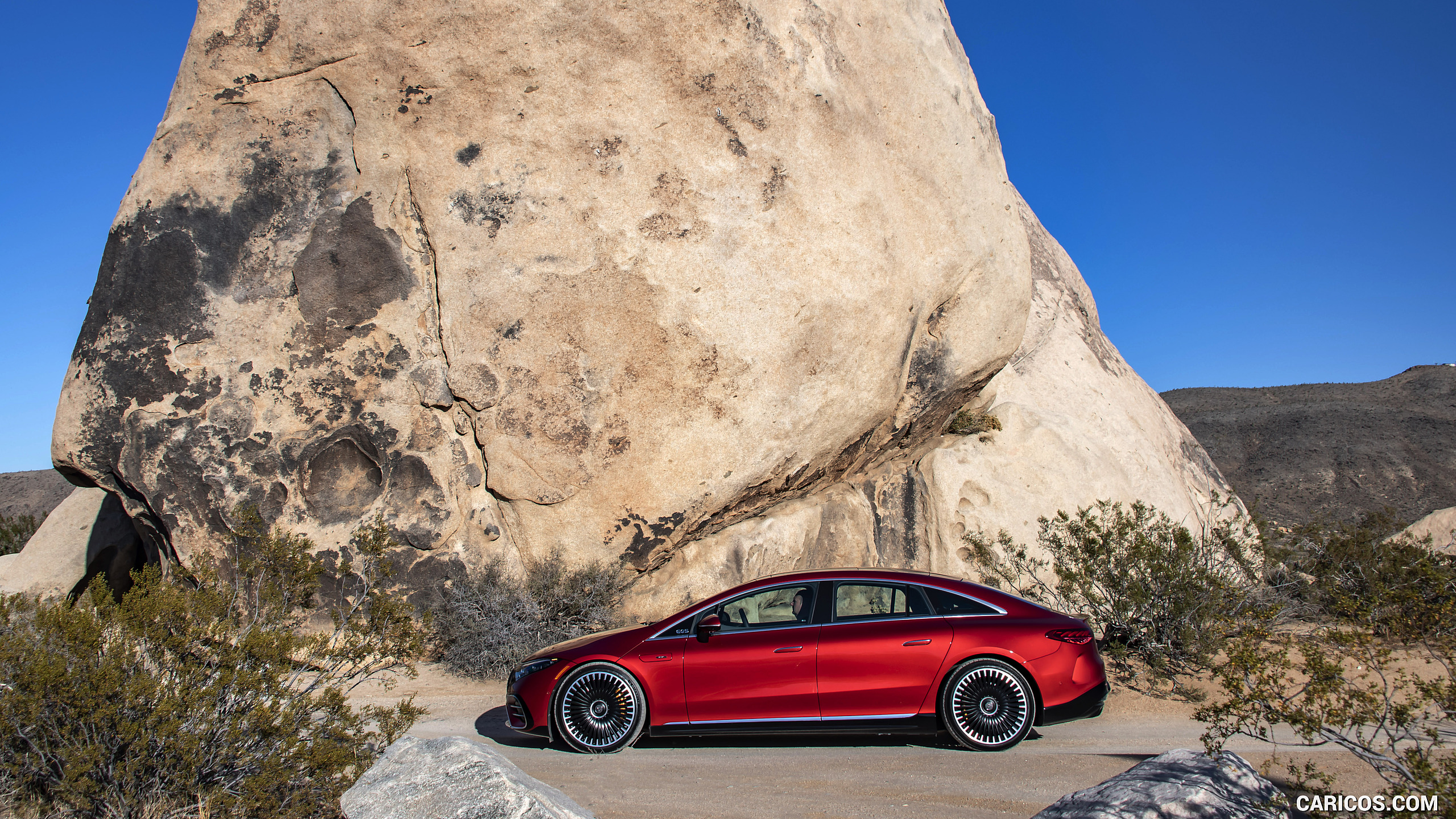 2022 Mercedes-AMG EQS 53 4MATIC+ (Color: Hyazinth Red Metallic) - Side, #59 of 76