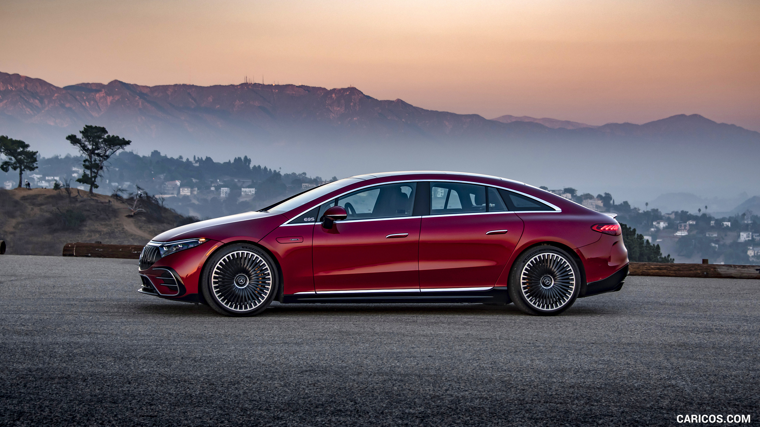 2022 Mercedes-AMG EQS 53 4MATIC+ (Color: Hyazinth Red Metallic) - Side, #63 of 76