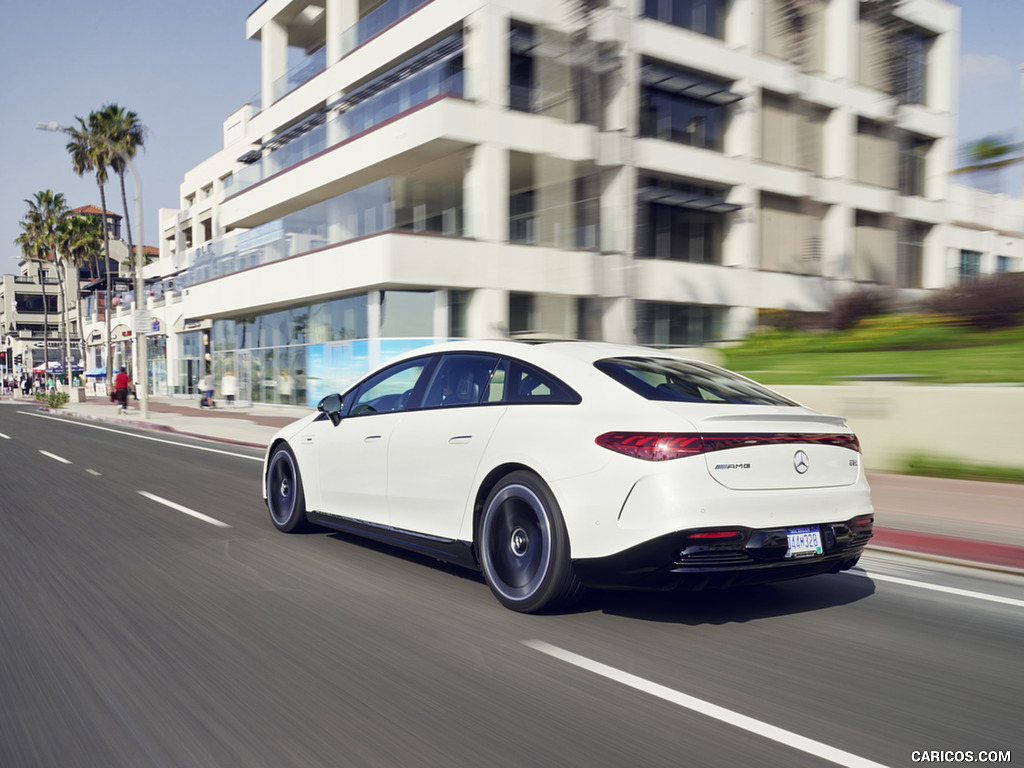 2022 Mercedes-AMG EQS 53 4MATIC+ (Color: Diamond White Bright) - Rear Three-Quarter