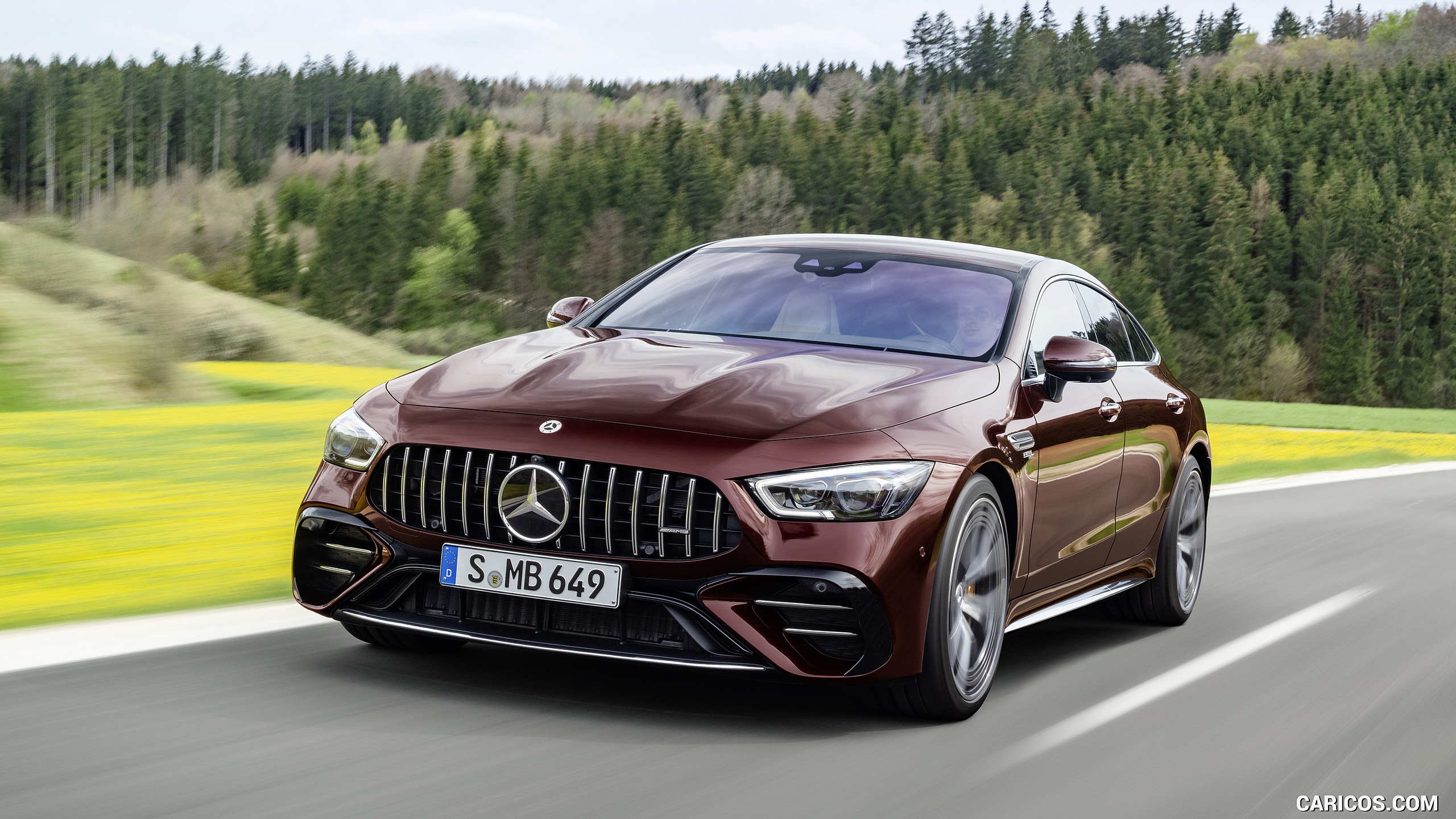 2022 Mercedes-AMG GT 53 4MATIC+ 4-Door Coupe (Color: Rubellite Red) - Front, #1 of 35