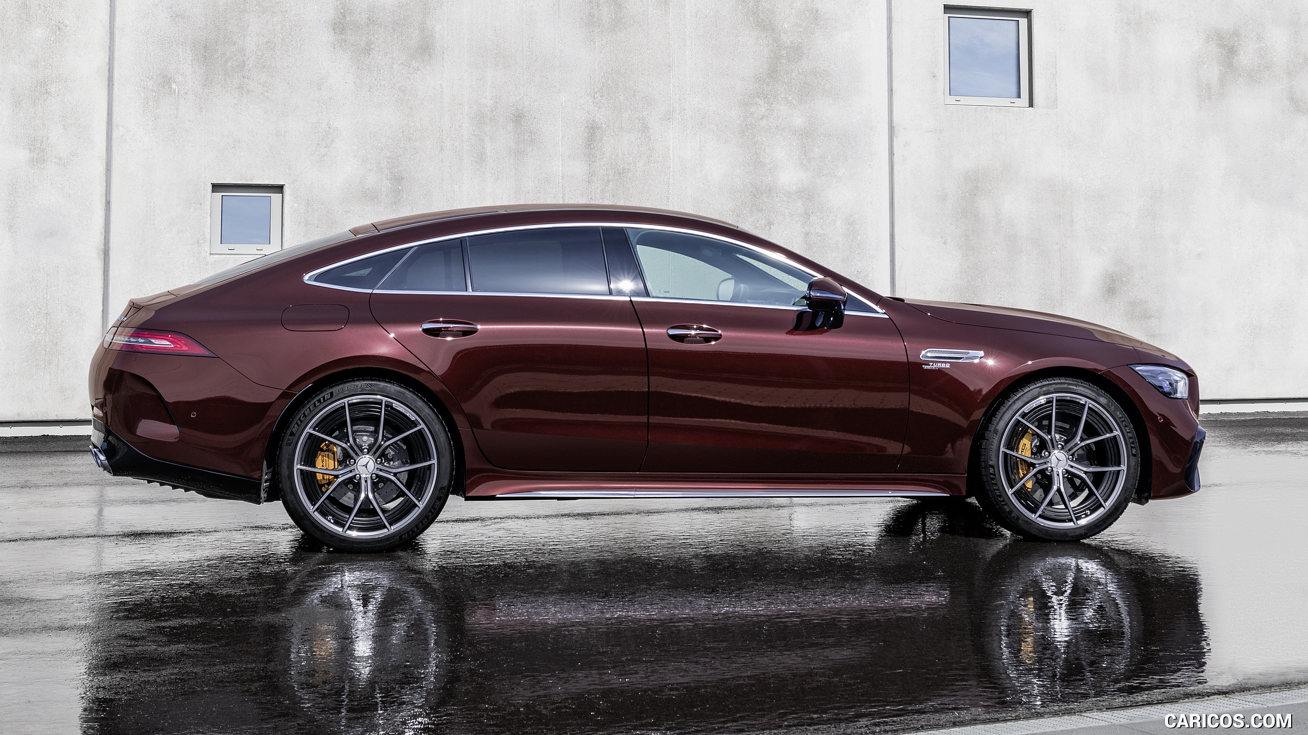 2022 Mercedes-AMG GT 53 4MATIC+ 4-Door Coupe (Color: Rubellite Red) - Side, #7 of 35