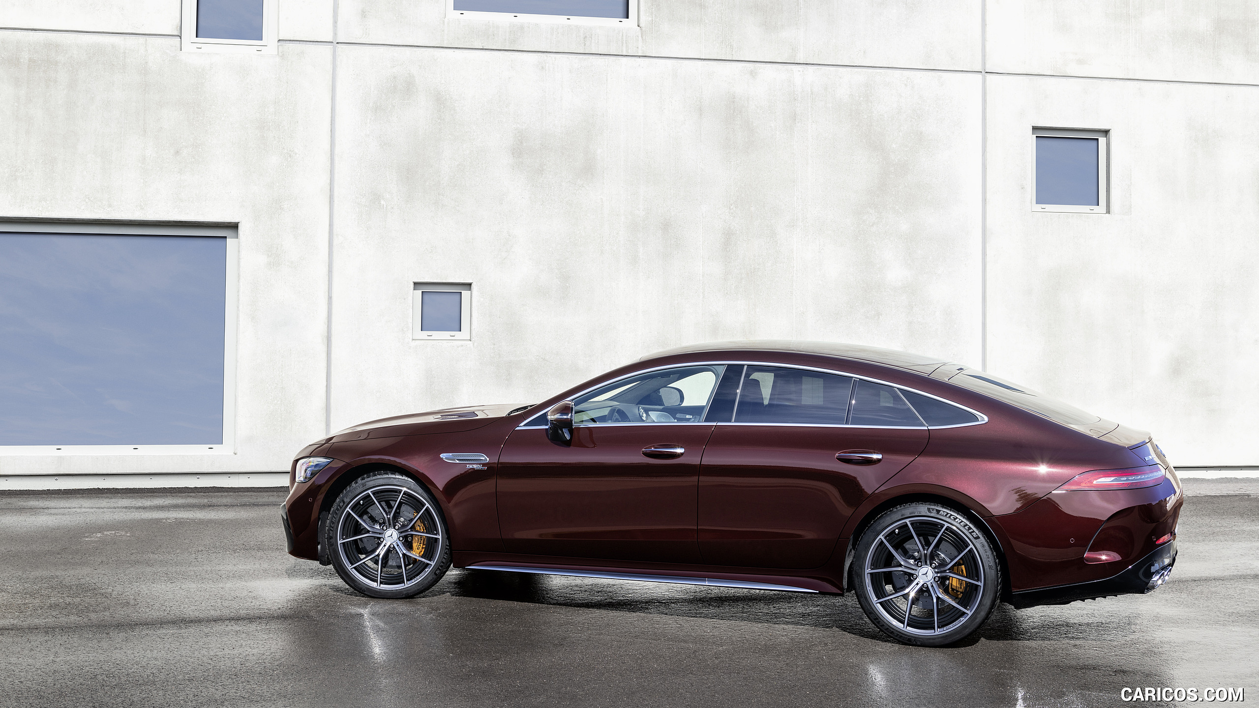 2022 Mercedes-AMG GT 53 4MATIC+ 4-Door Coupe (Color: Rubellite Red) - Side, #8 of 35