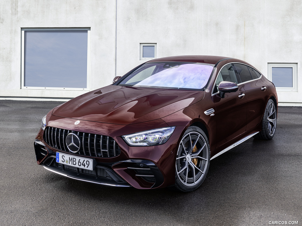 2022 Mercedes-AMG GT 53 4MATIC+ 4-Door Coupe (Color: Rubellite Red) - Front Three-Quarter