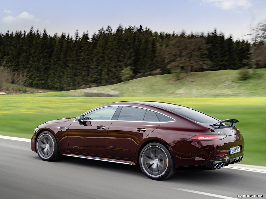 2022 Mercedes-AMG GT 53 4MATIC+ 4-Door Coupe (Color: Rubellite Red) - Rear Three-Quarter