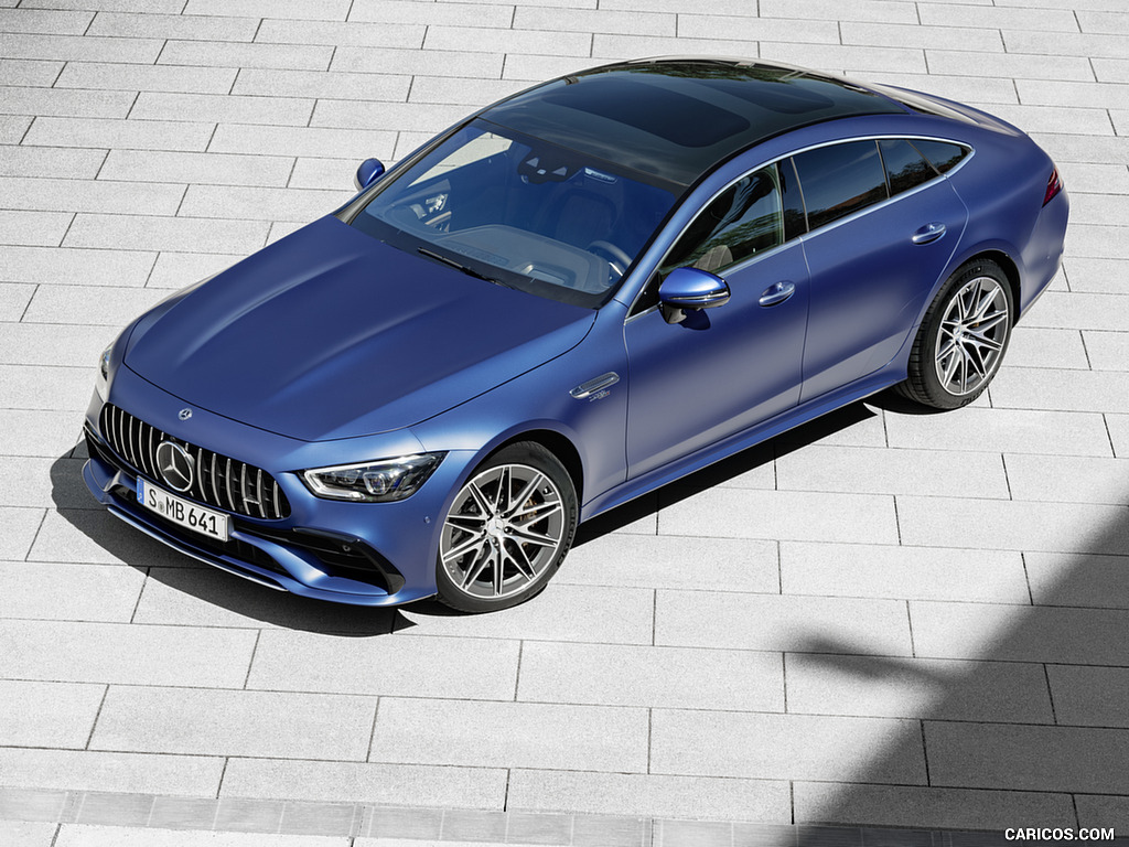 2022 Mercedes-AMG GT 53 4MATIC+ 4-Door Coupe (Color: Spectrale Blue Magno) - Front Three-Quarter